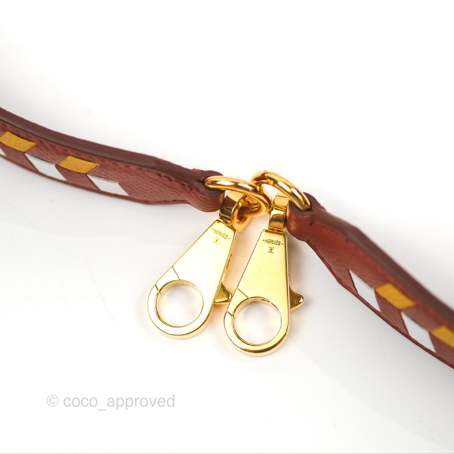 Hermès Tressage Cuir Chevron Strap 25mm Gold Hardware