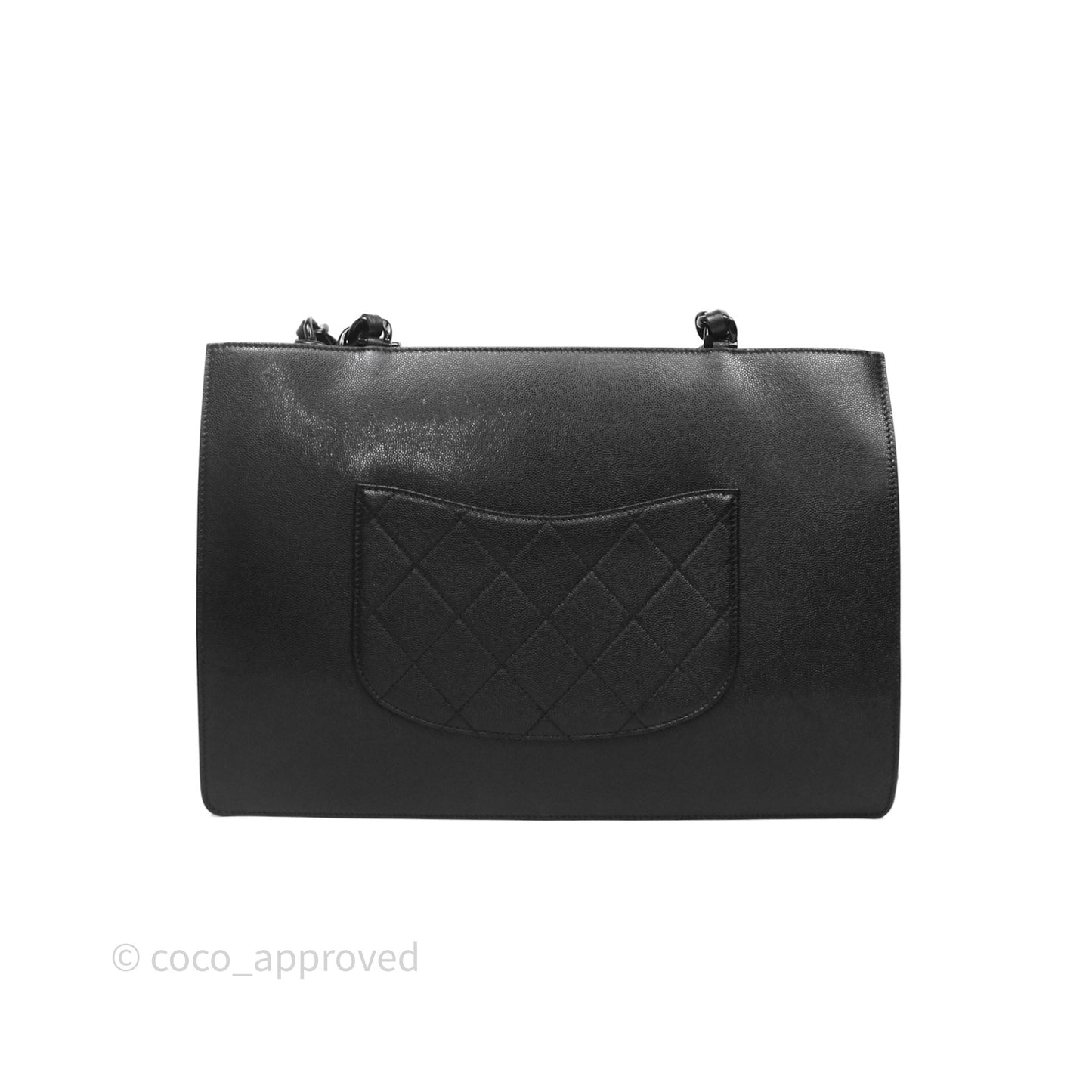 Chanel So Black Quilted Caviar Tote bag