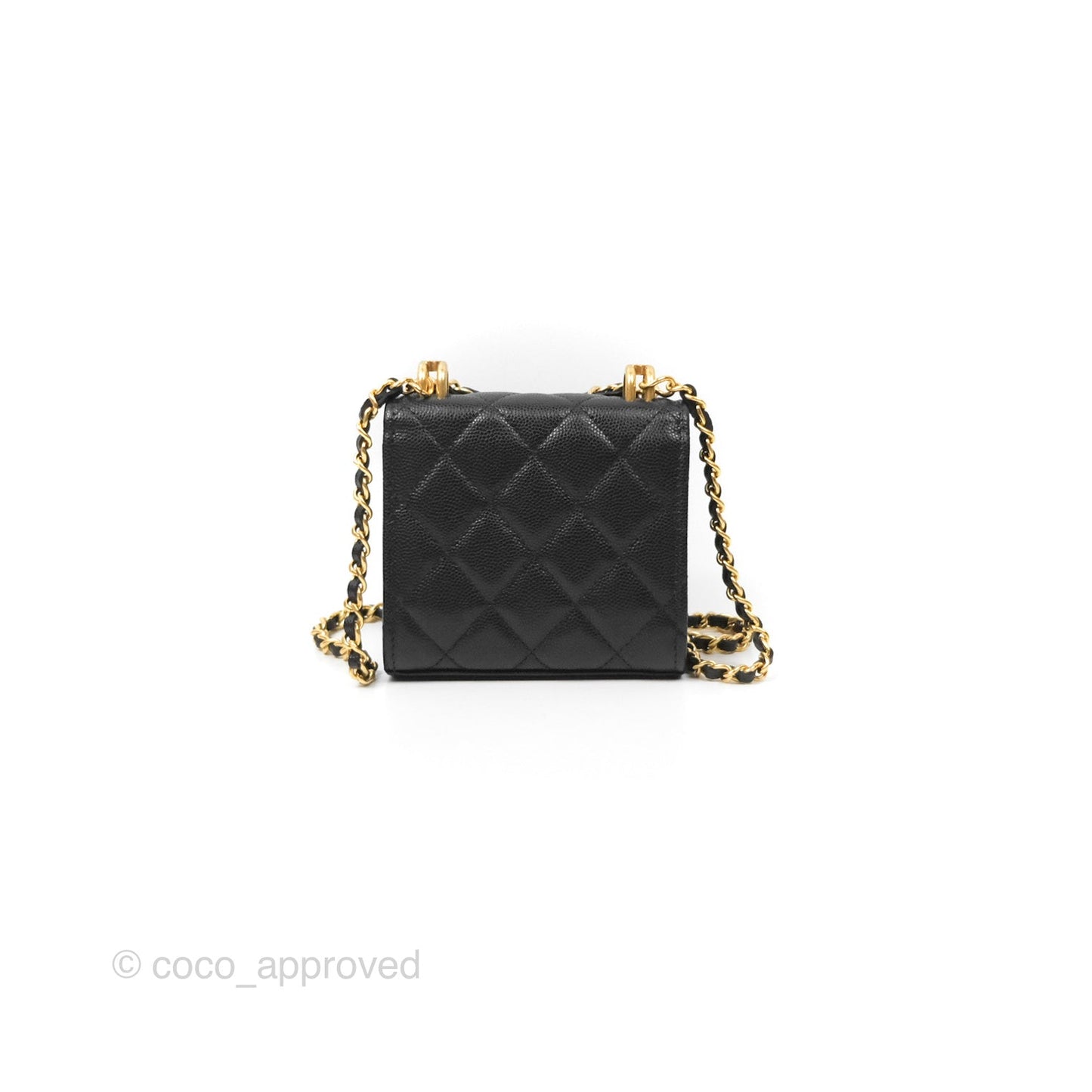 Chanel Coco First Mini Clutch On Chain Black Caviar Gold Hardware 22K