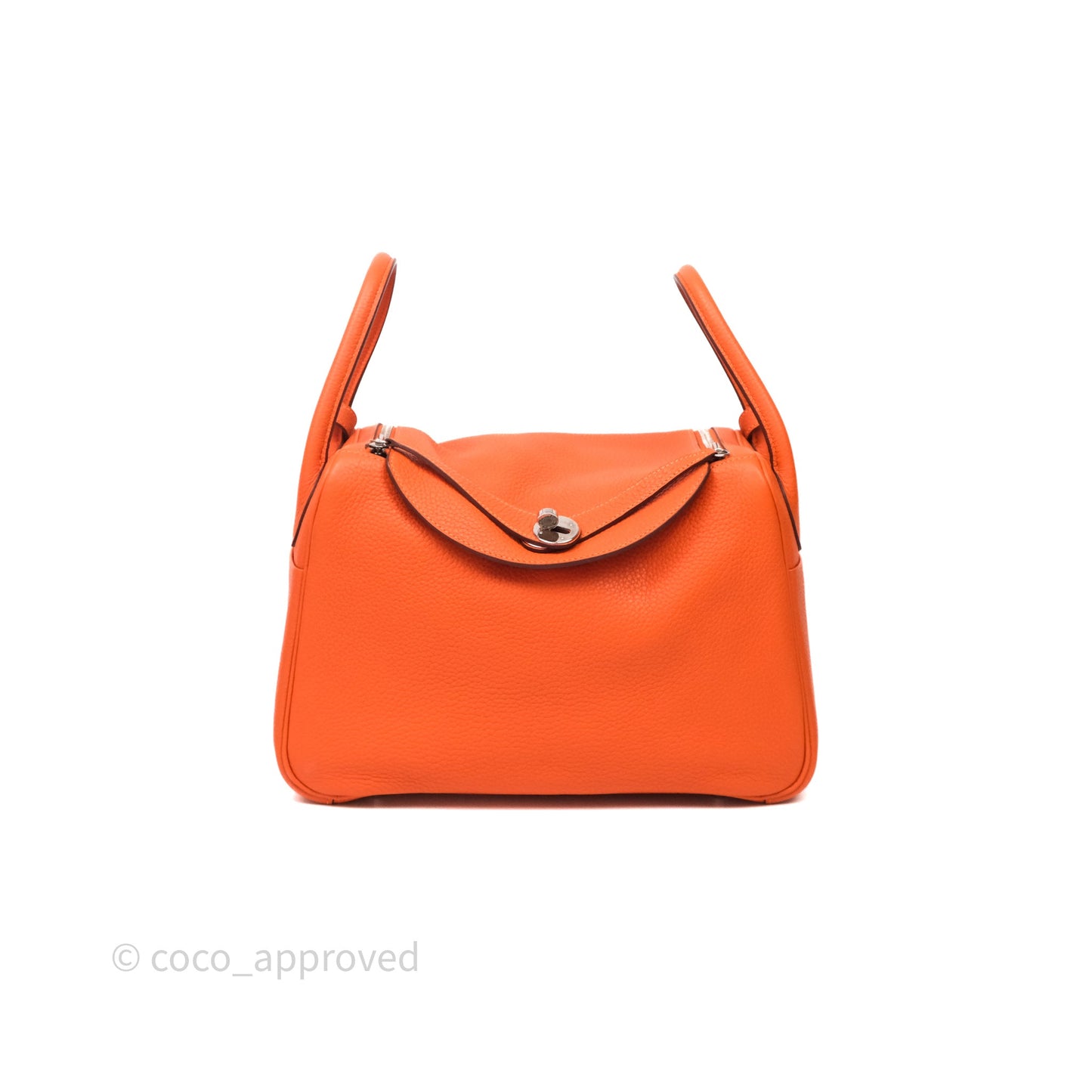 Hermès Lindy 30 Orange 93 Clemence Palladium Hardware