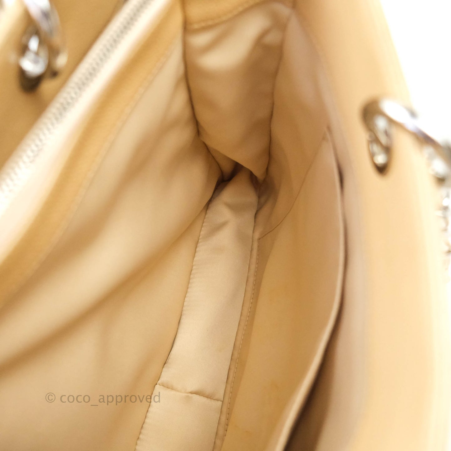 Chanel GST Beige Caviar Silver Hardware