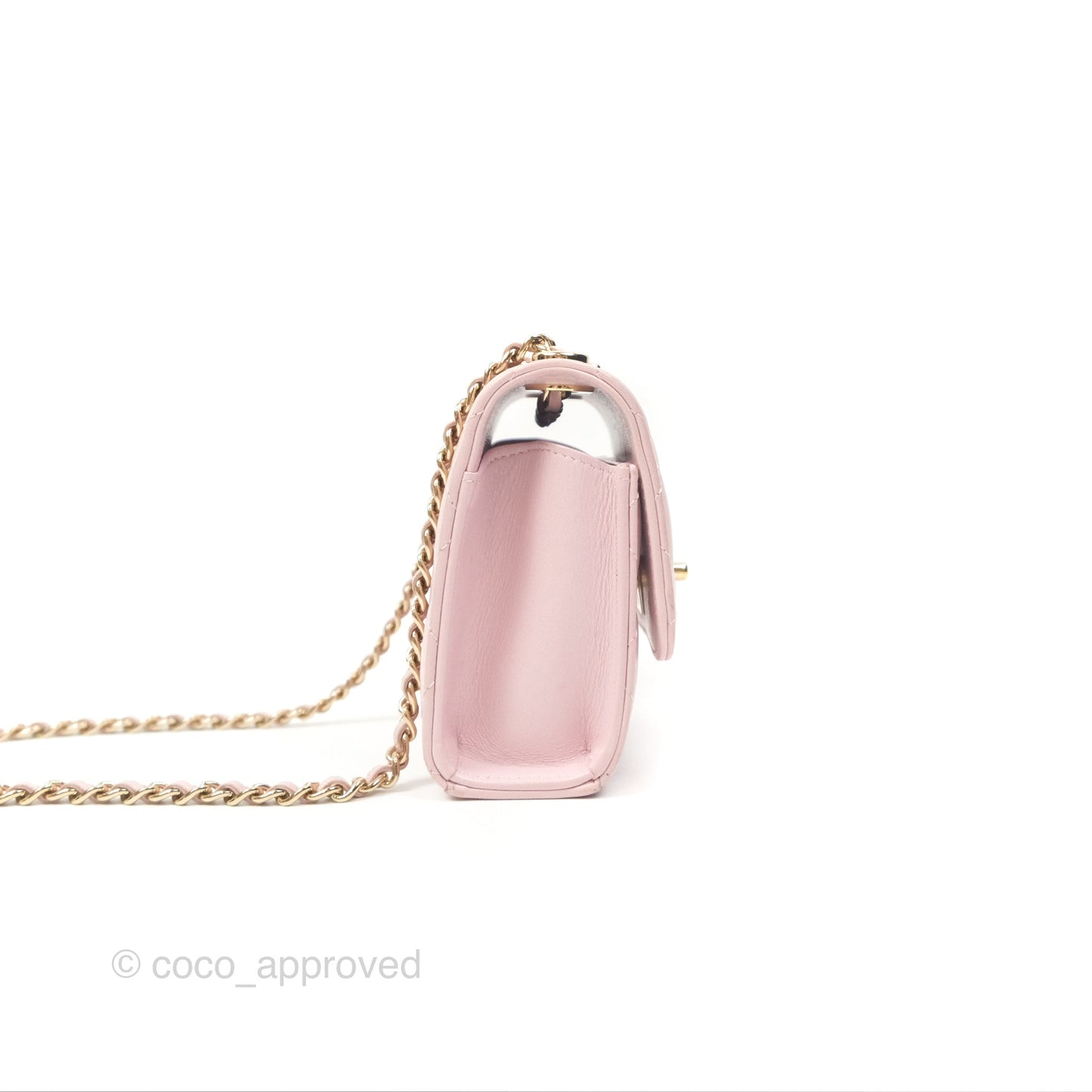Chanel Mini Quilted Trendy CC Clutch With Chain Lilac Rose Clair Lambskin Gold Hardware