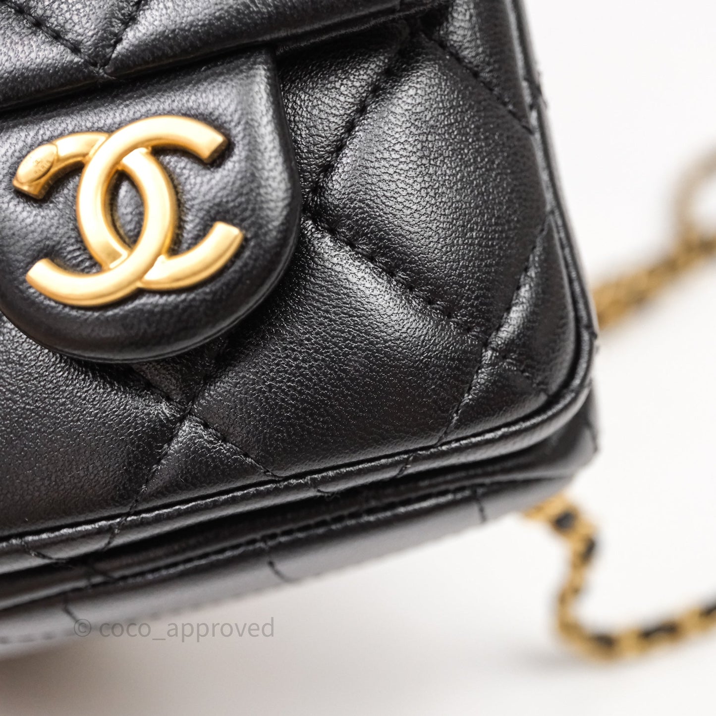 Chanel Double Pocket Black Lambskin Gold Hardware 25C