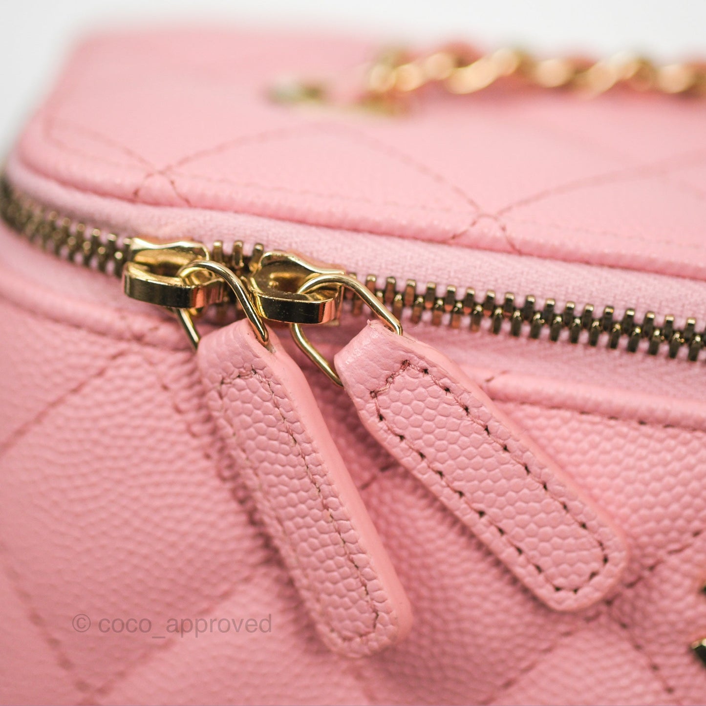 Chanel Classic Vanity With Chain Pink Caviar Gold Hardware