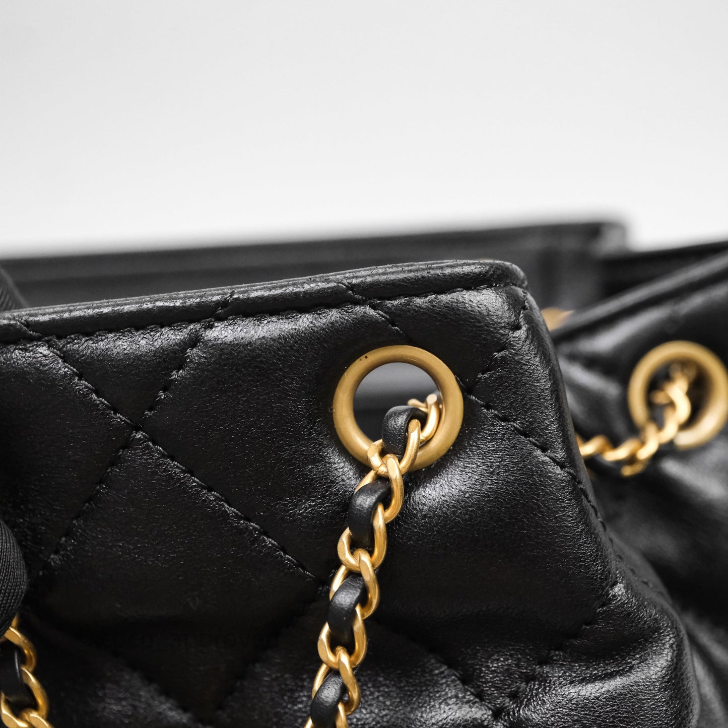 Chanel Backpack Black Calfskin Aged Gold Hardware