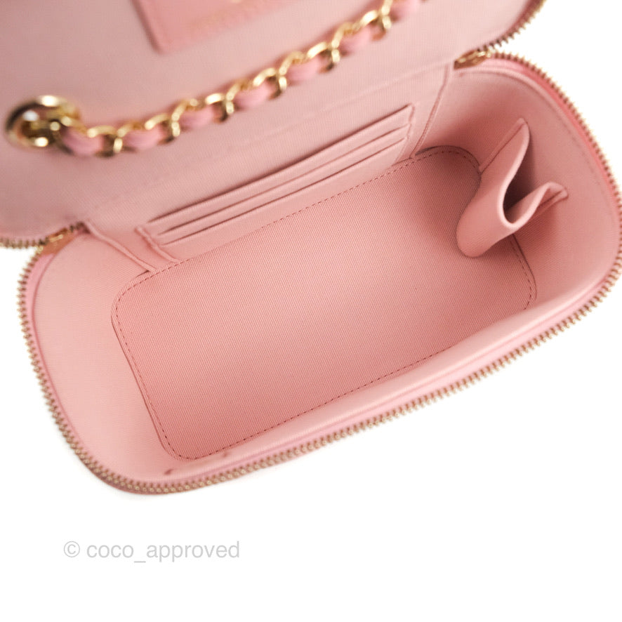 Chanel Vanity with Chain Pink Caviar Gold Hardware