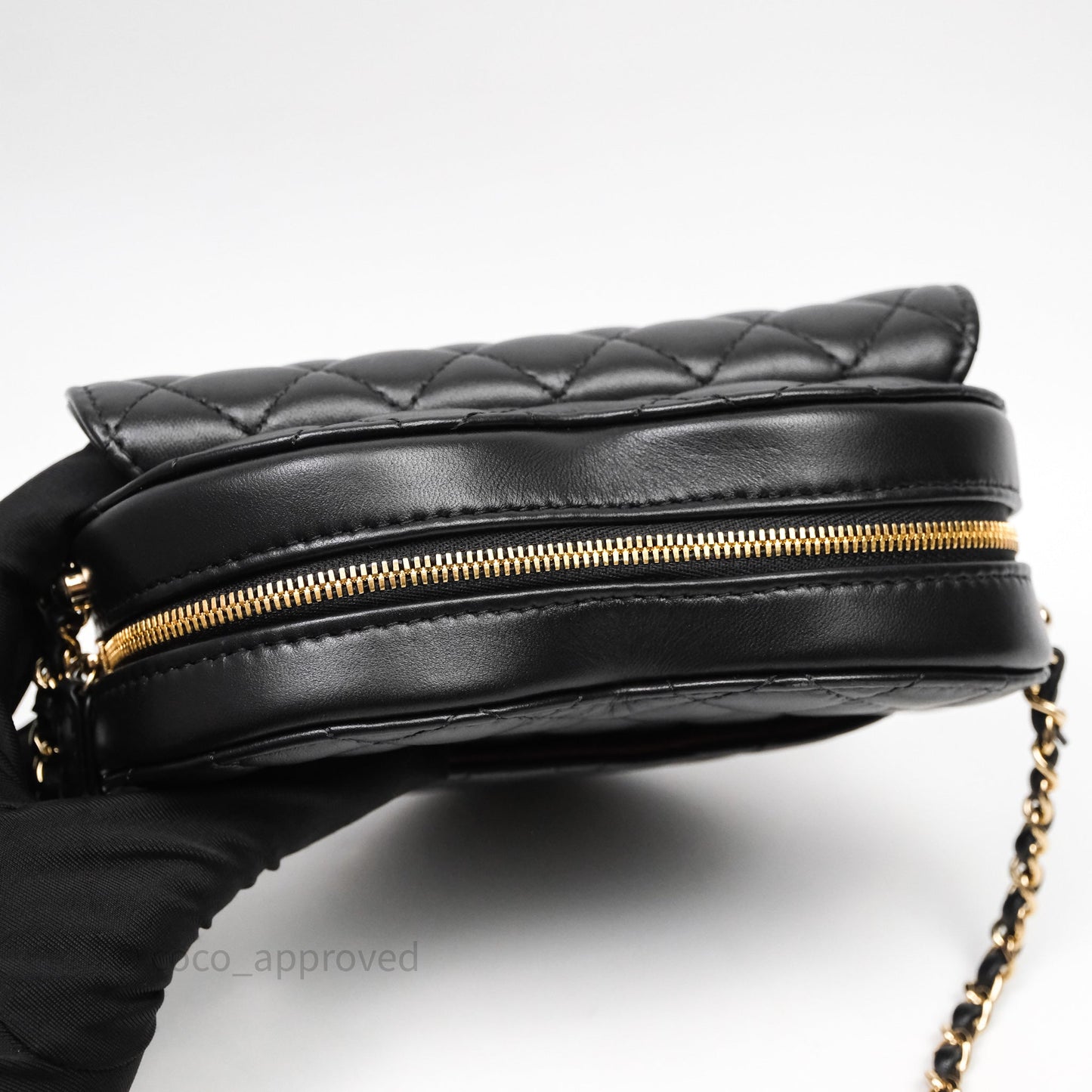 Chanel Large Heart Bag Black Lambskin Gold Hardware 22S