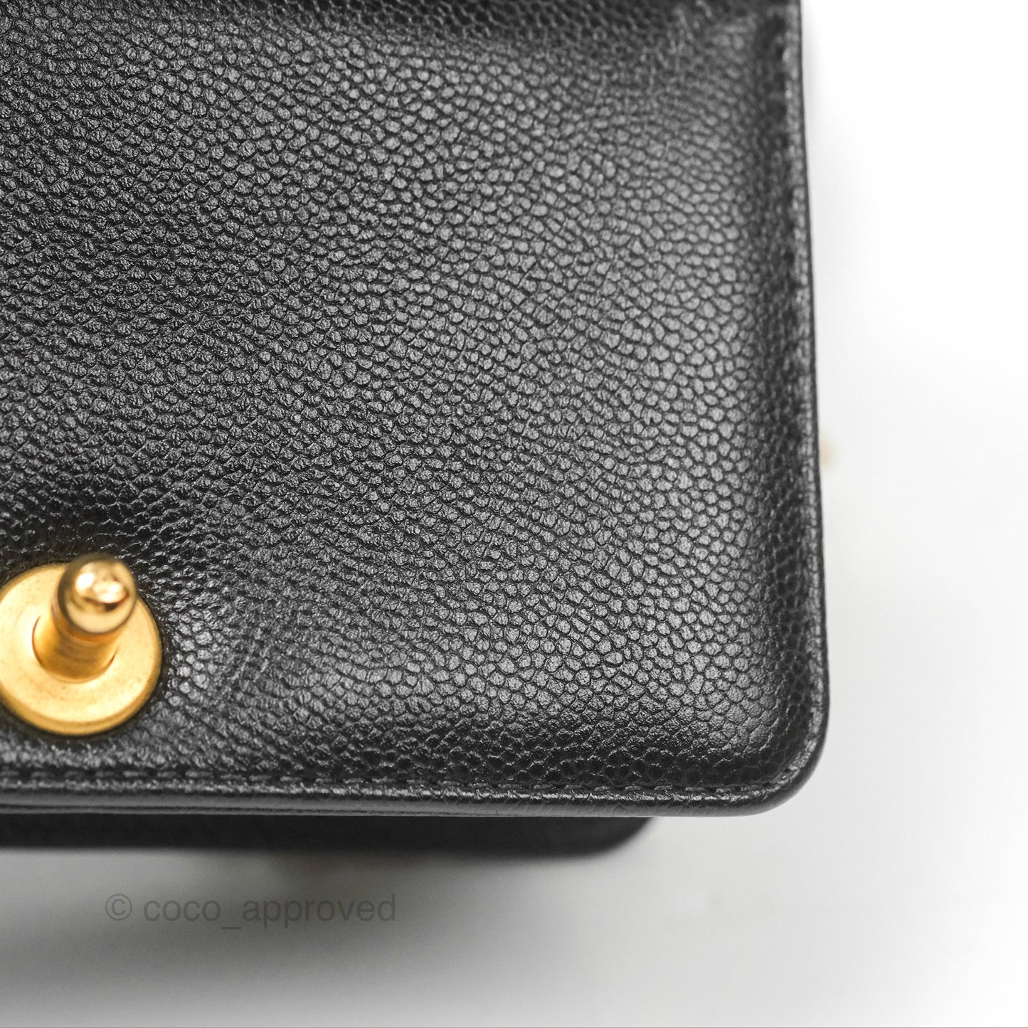Chanel Mini Boy Black Caviar Aged Gold Hardware