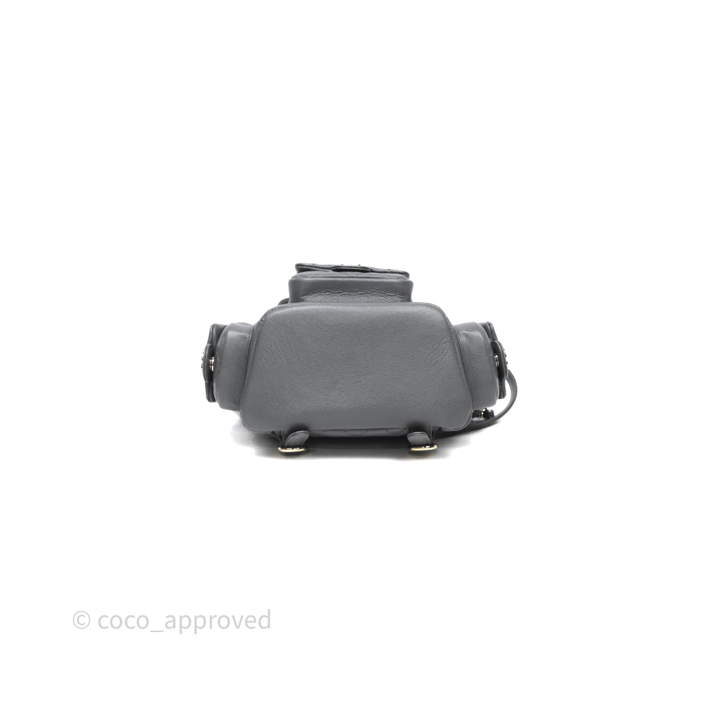 Chanel Small Duma Backpack Dark Grey Caviar Gold Hardware 23K
