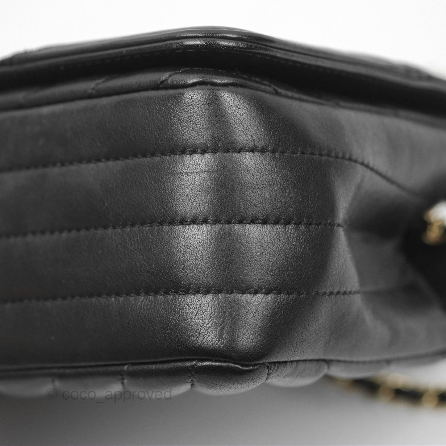 Chanel Small Statement Chevron Flap Bag Black Calfskin Gold Hardware