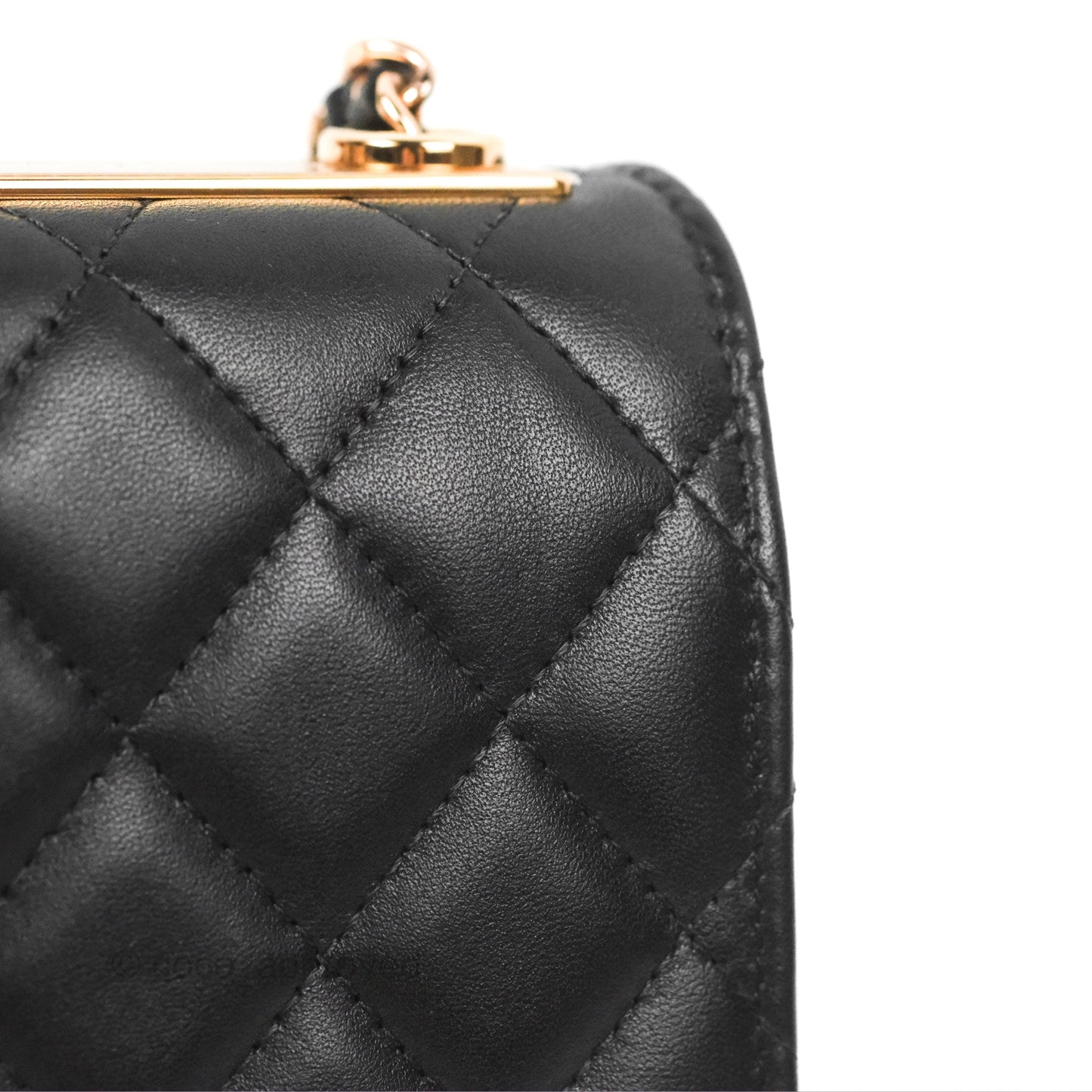Chanel Mini Quilted Trendy CC Clutch With Chain Black Lambskin Rose Gold Hardware