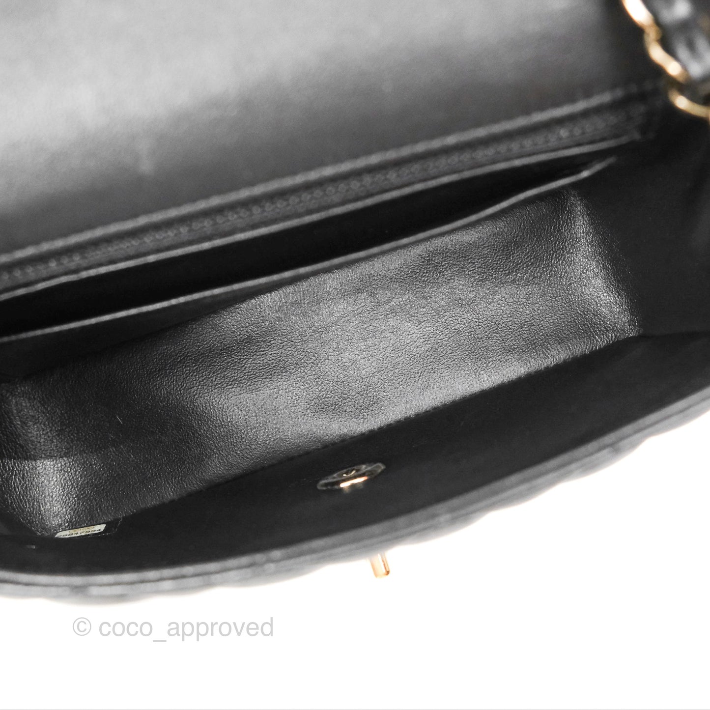 Chanel Quilted Mini Rectangular Black Lambskin Gold Hardware