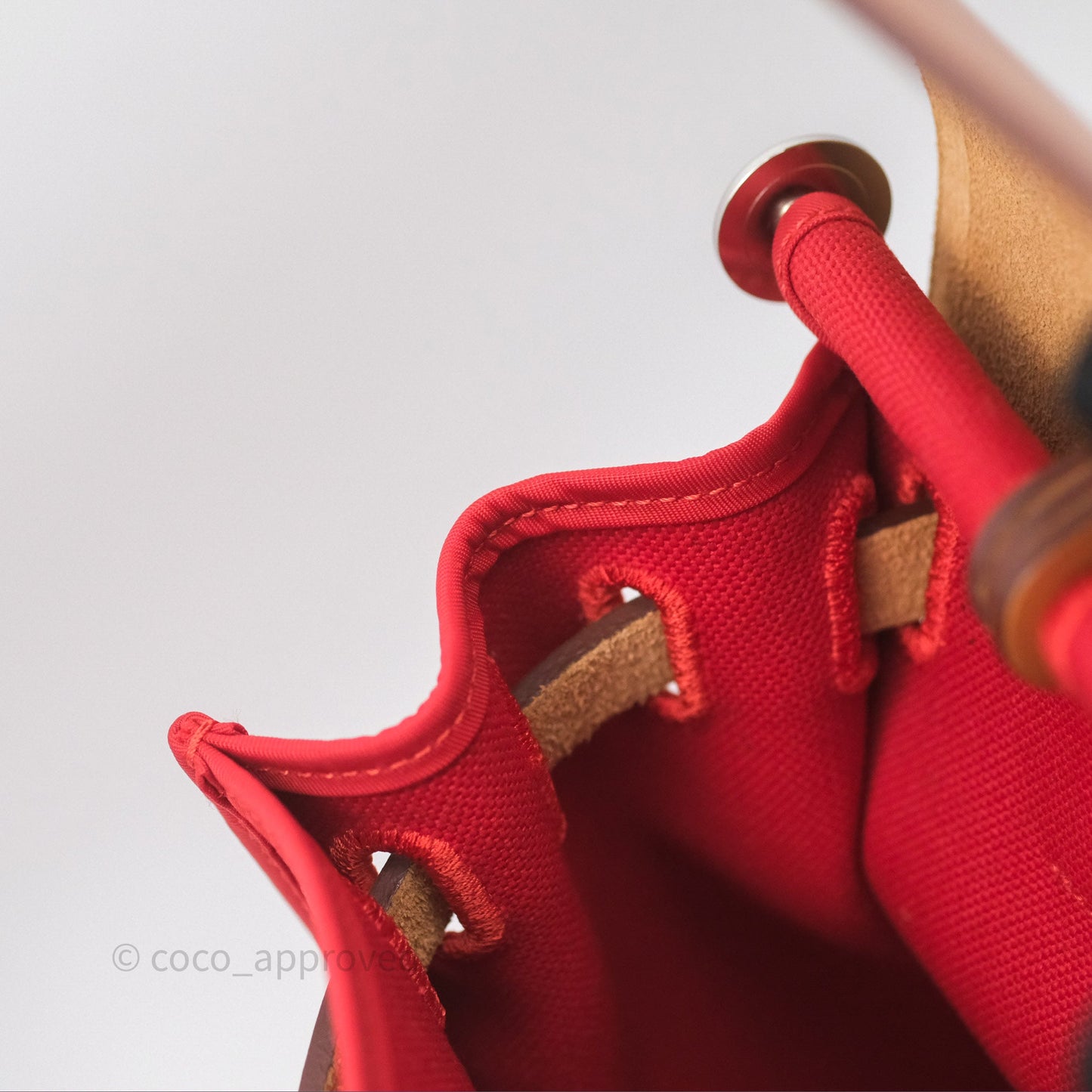 Hermès Herbag Zip 31 Red/Natural Canvas Palladium Hardware