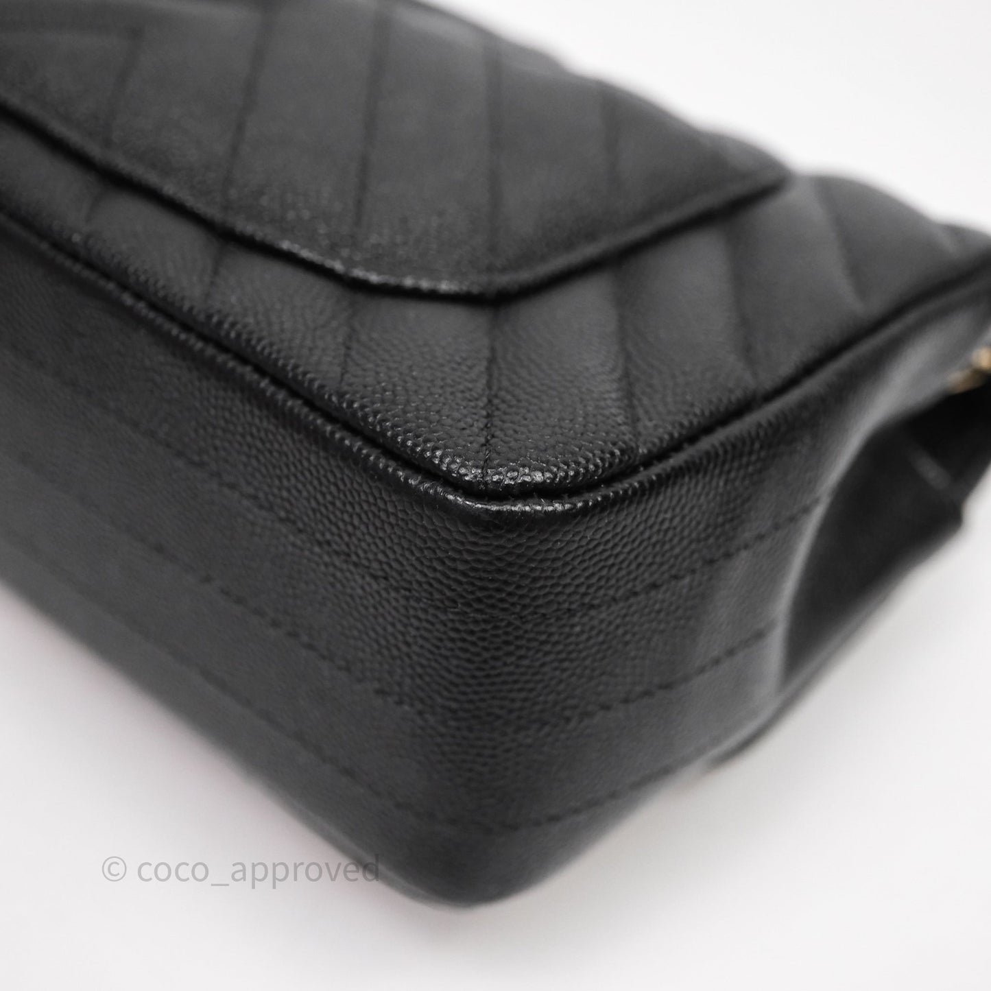 Chanel Mini Rectangular Chevron Black Caviar Gold Hardware