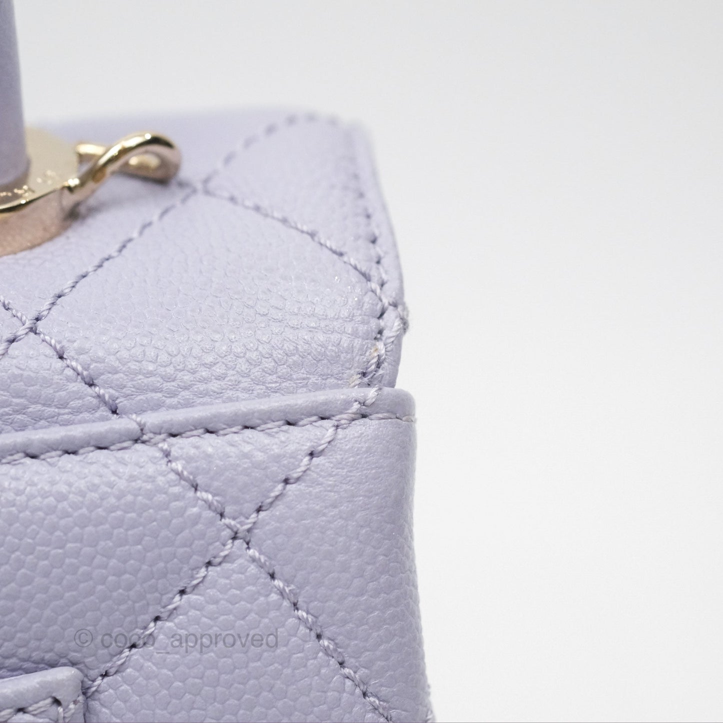 Chanel Mini Coco Handle Lilac Caviar Gold Hardware