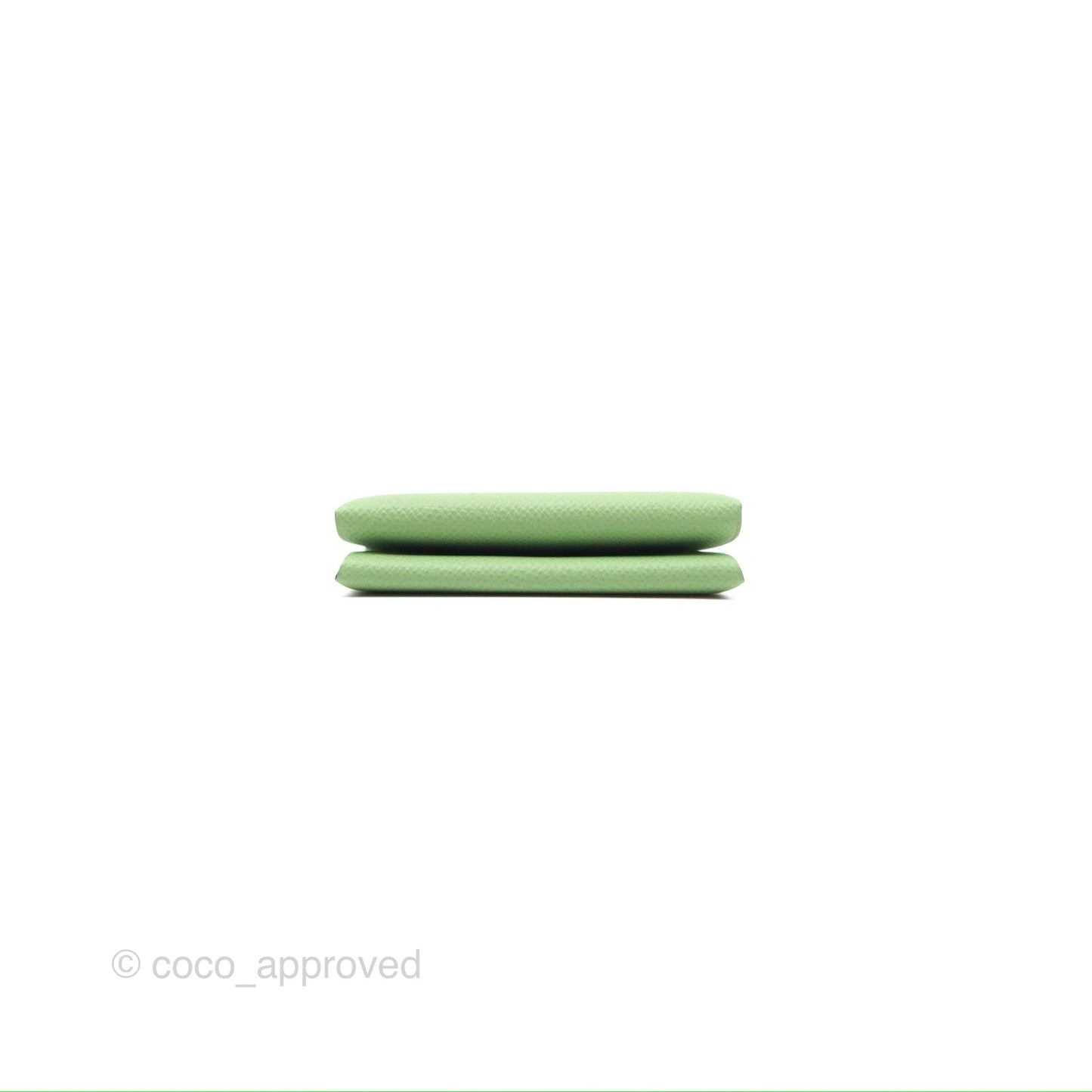 Hermès Calvi Duo Compact Card Holder 3I Vert Criquet Epsom Palladium Hardware