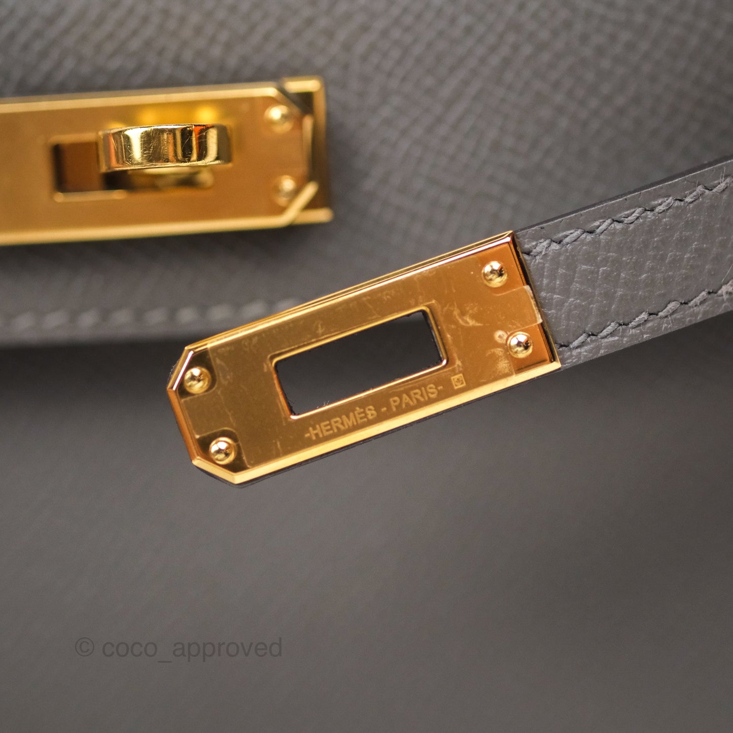 Hermès Mini Kelly II Gris Meyer 0L Epsom Gold Hardware