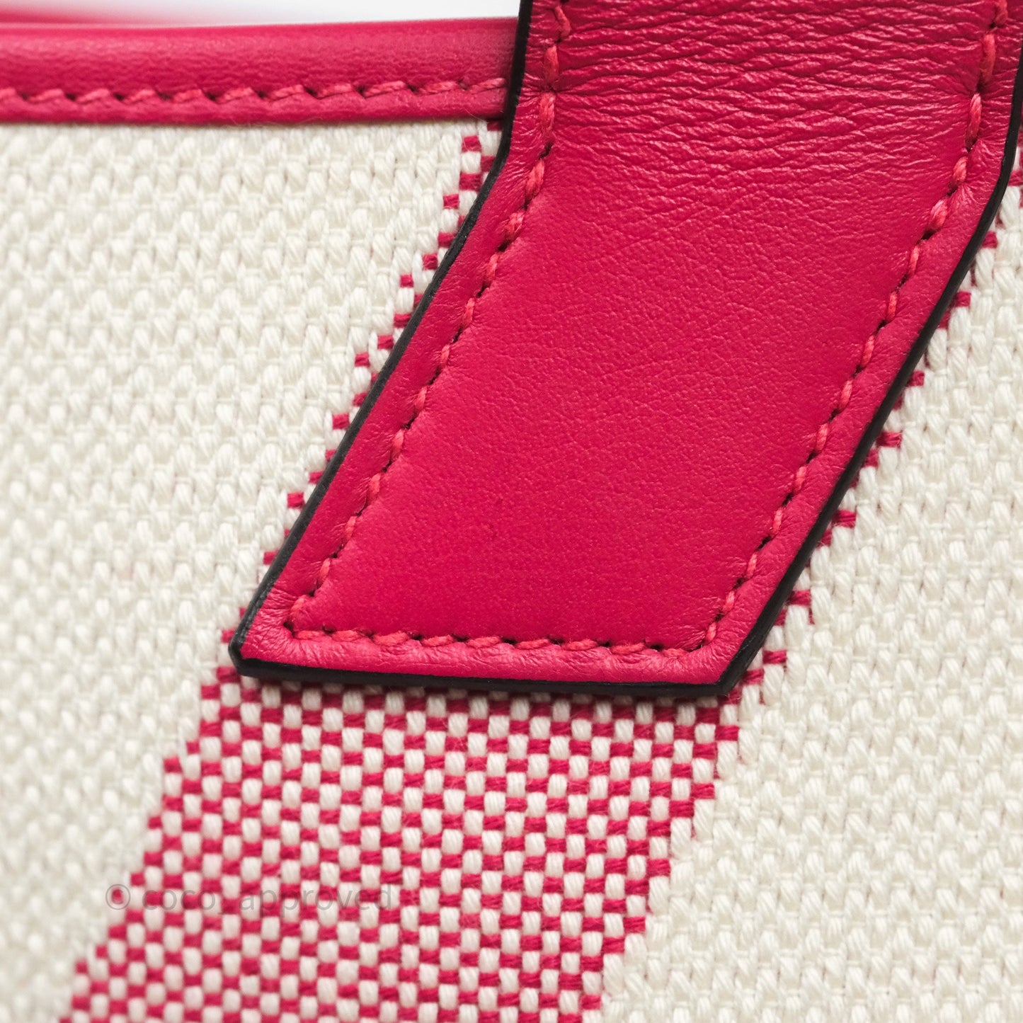Hermès Cabas H en Biais 40 Bag Ecru / Framboise