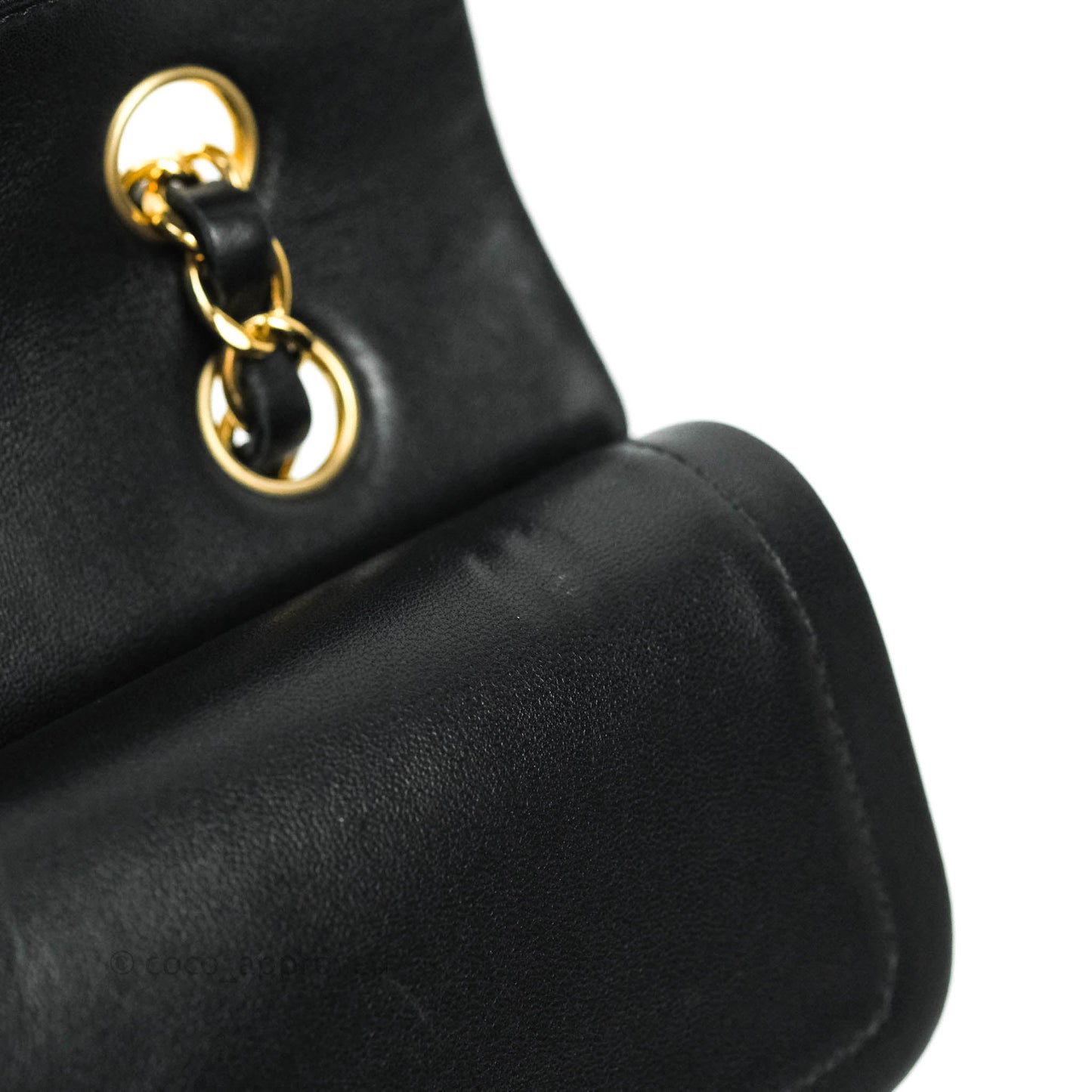Chanel Classic M/L Medium Double Flap Black Lambskin Gold Hardware