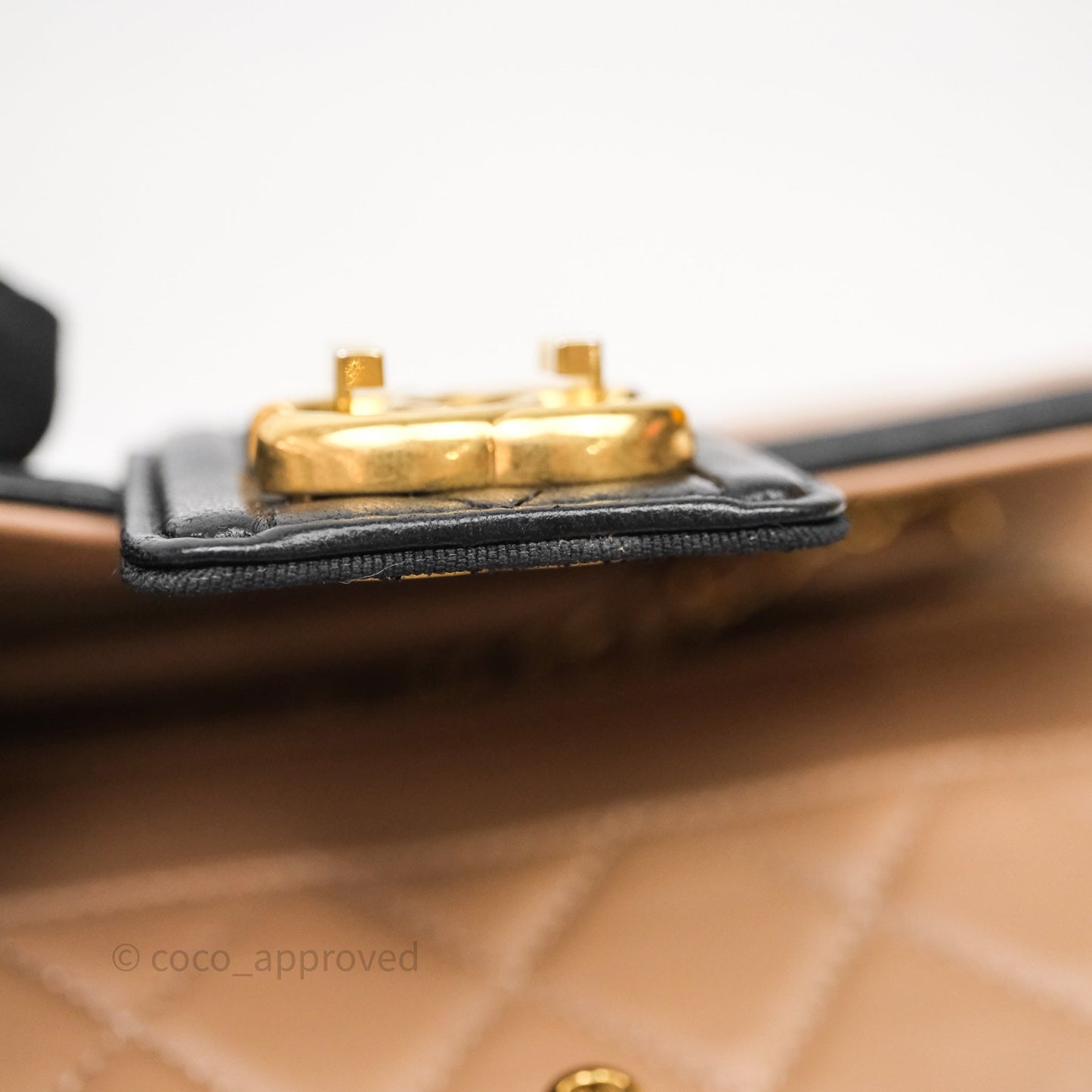 Chanel Quilted Medium Elegant CC Flap Beige Lambskin Gold Hardware