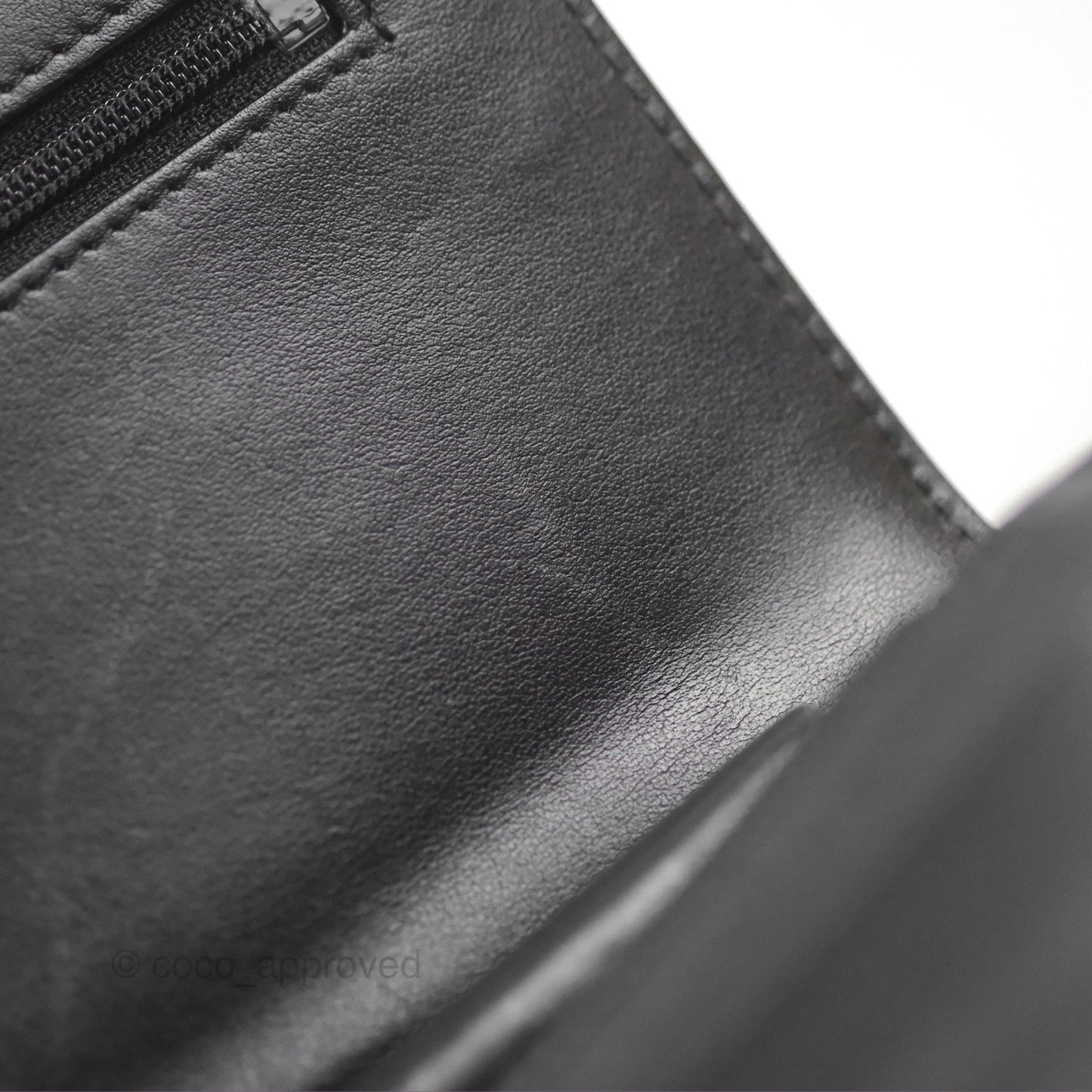 Chanel Quilted Boy Wallet on Chain WOC Black Aged Calfskin Gun Metal