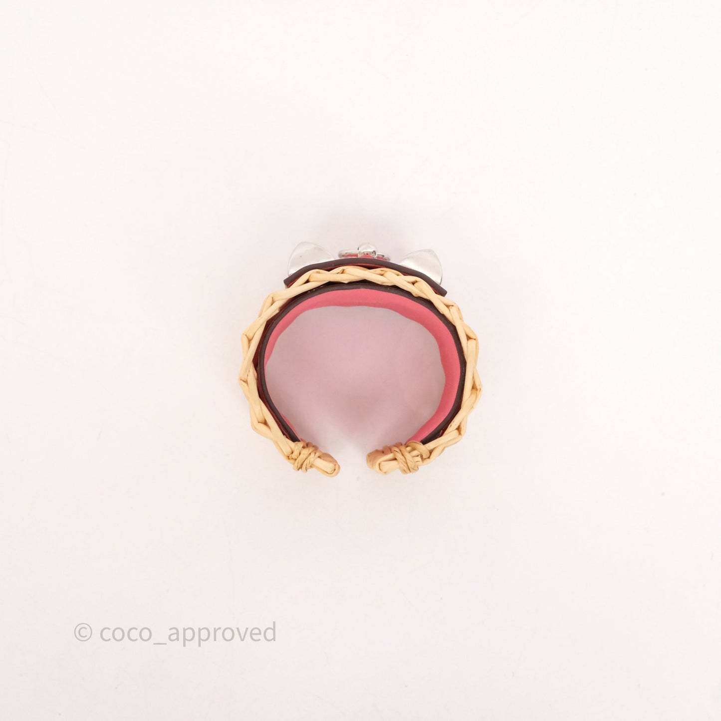 Hermès Medor Picnic Cuff Bracelet Rose Azalée Palladium Hardware