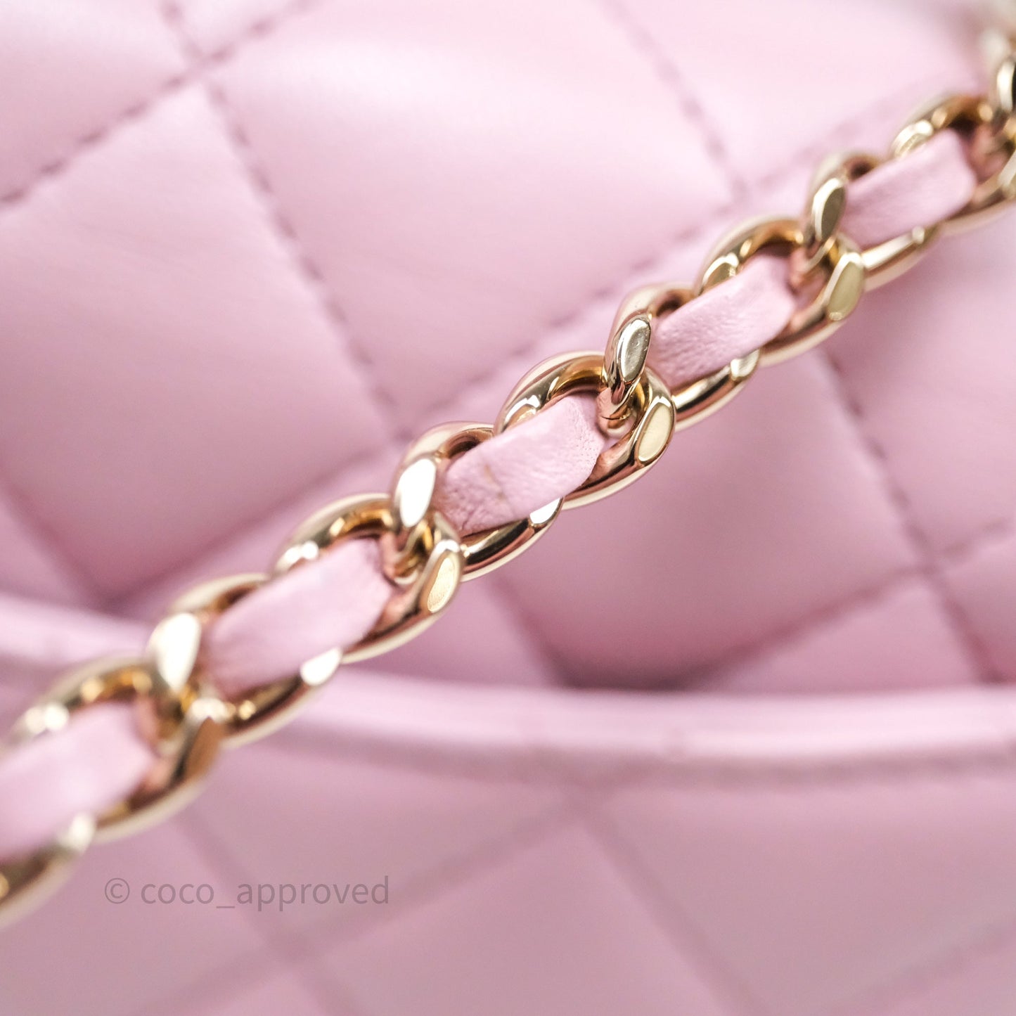 Chanel Top Handle Mini Rectangular Flap Lilac Pink Lambskin Gold Hardware