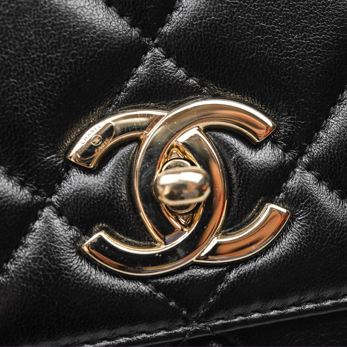 Chanel Medium Trendy CC Flap Bag Lambskin Black Aged Hardware