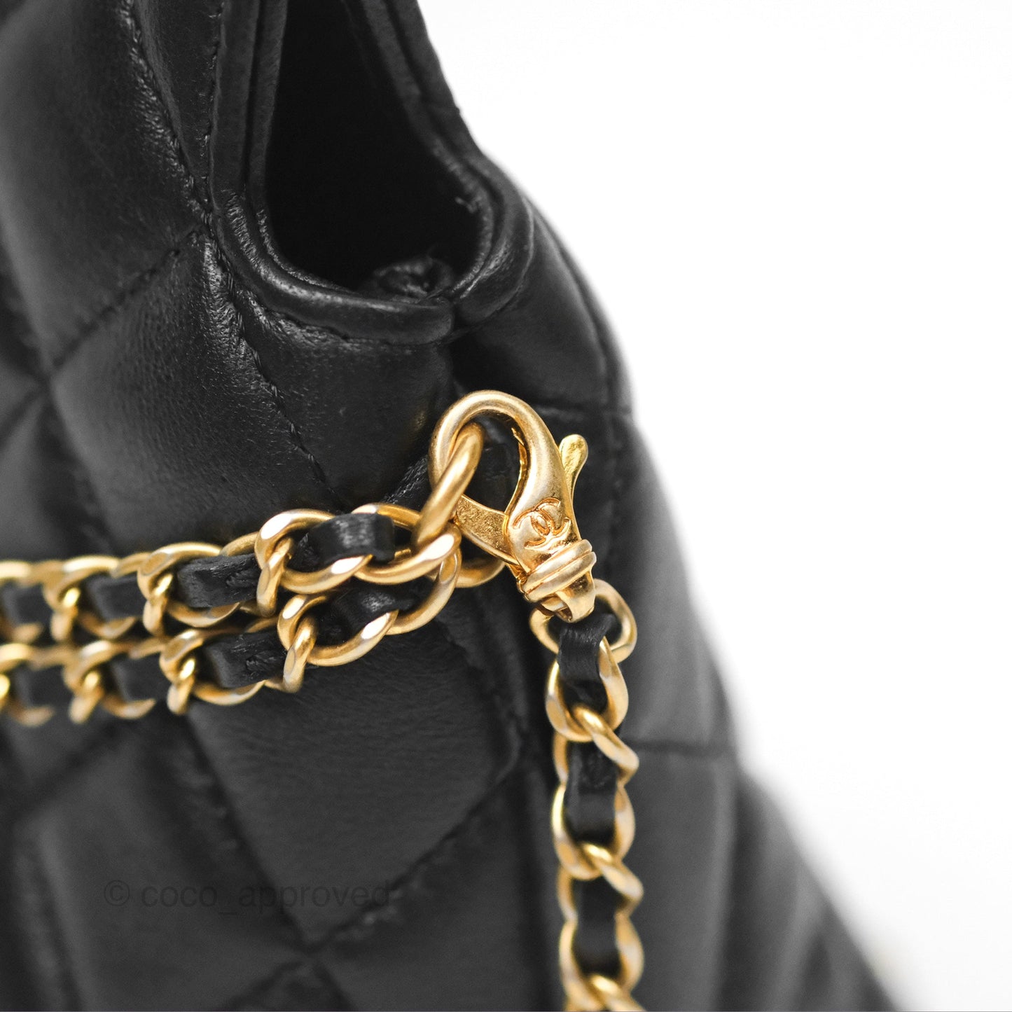 Chanel Clutch With Chain Black Lambskin Gold Hardware 23A