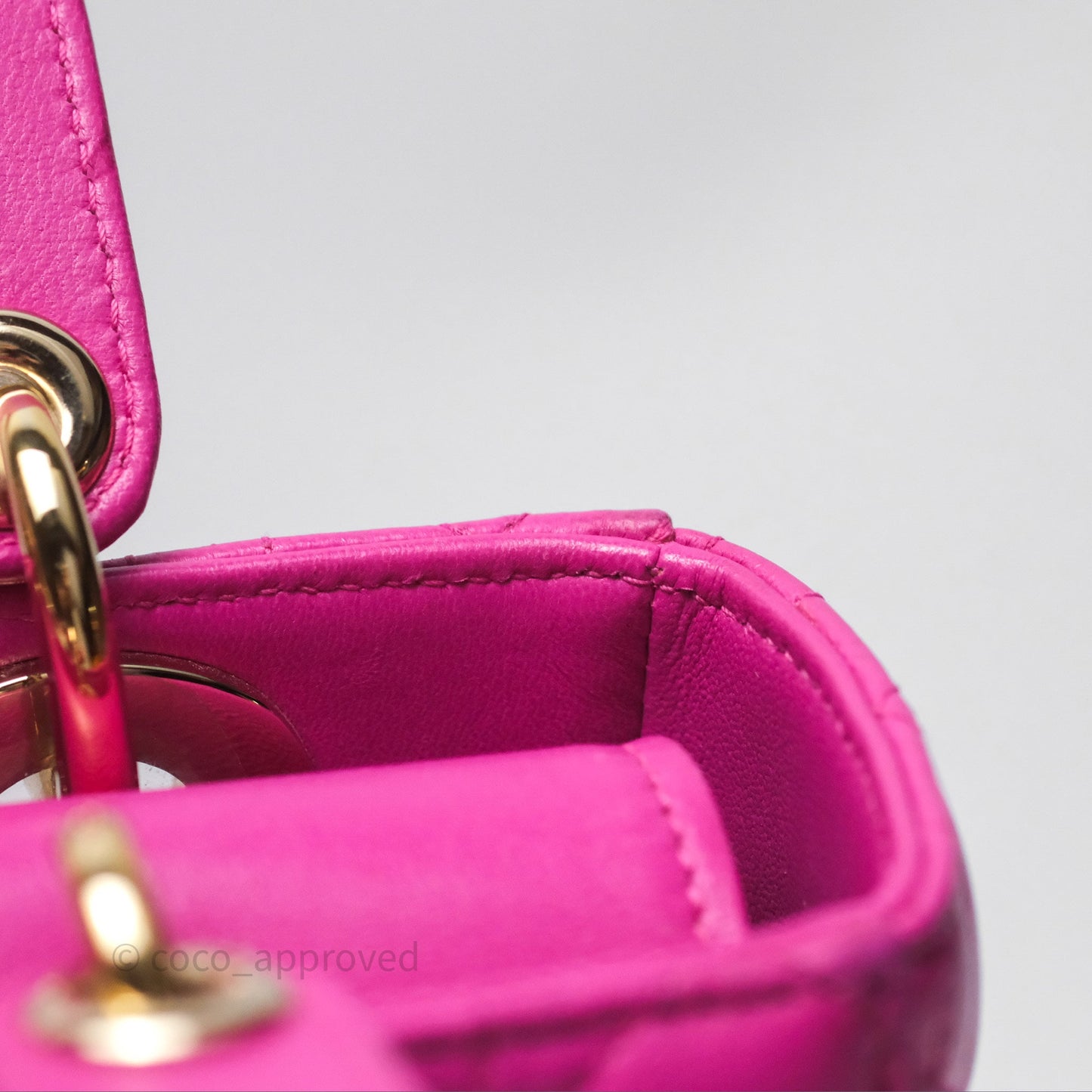 Christian Dior Small Lady Dior My ABCDior Magenta Cannage Lambskin