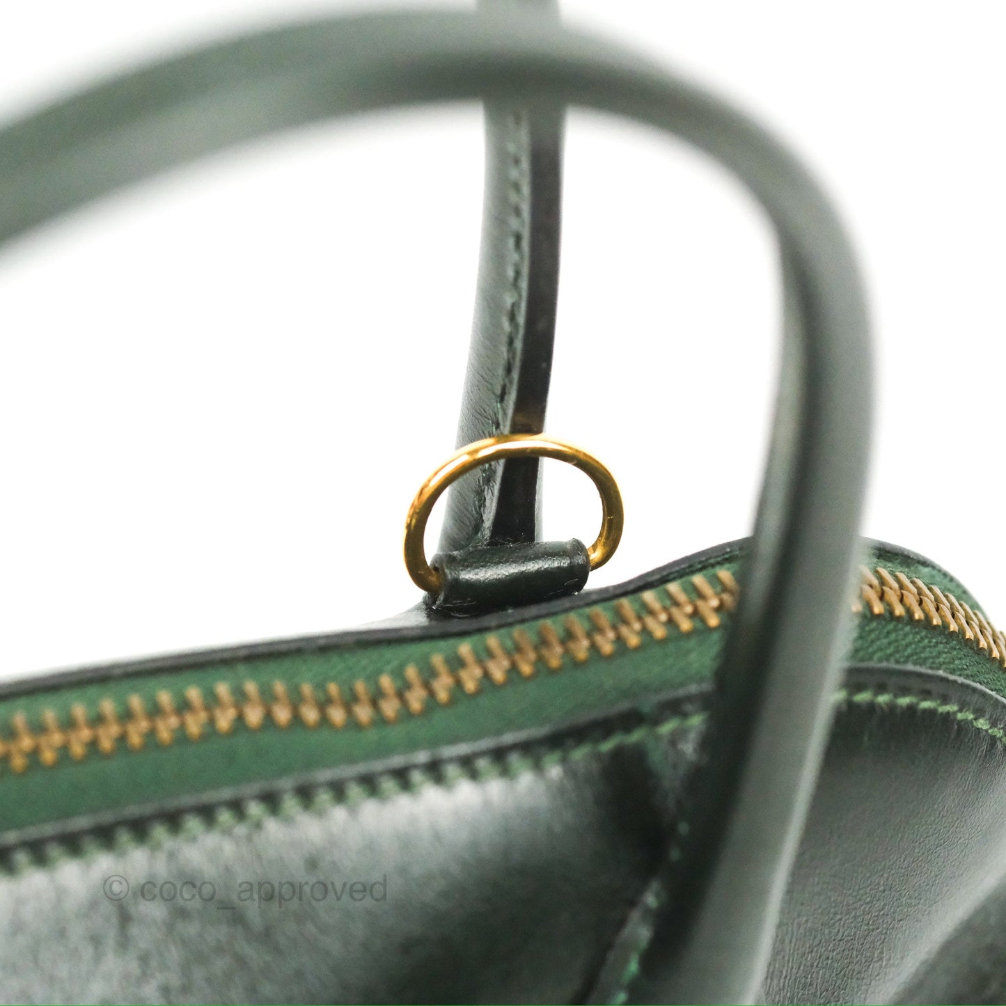 Hermès Vintage Bolide 27 Dark Green Box Leather Gold Hardware