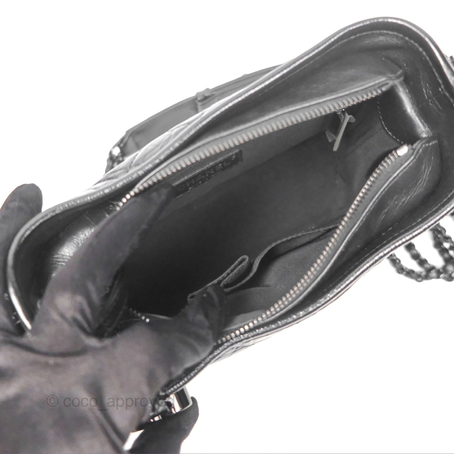 Chanel Small Gabrielle Hobo Quilted So Black Aged Calfskin