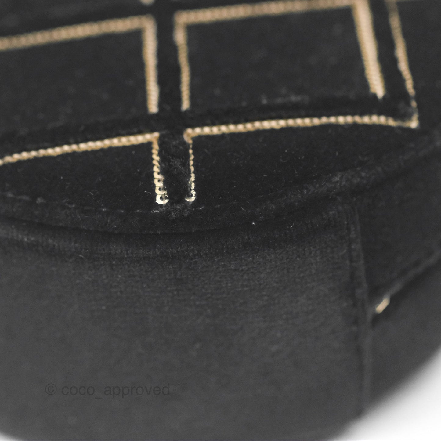 Chanel Quilted Round Clutch With Chain Black Velvet Gold Hardware