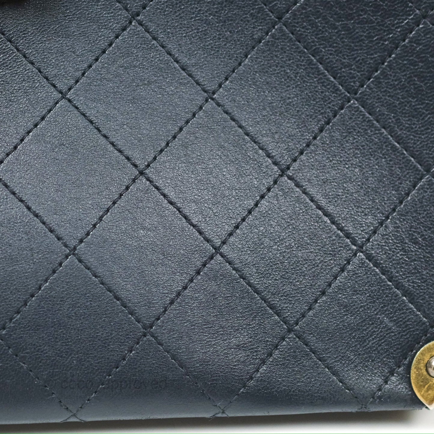 Chanel Medium Around The Corner Shopping Tote Navy Lambskin