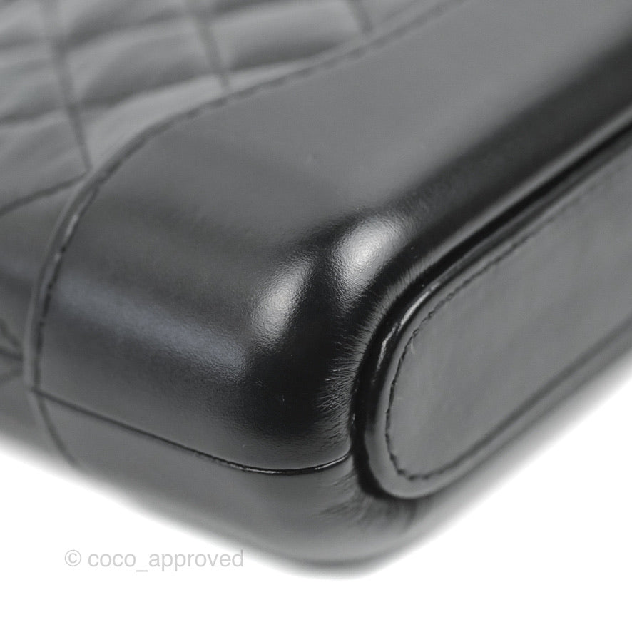 Chanel Gabrielle Clutch With Chain Aged Calfskin So Black