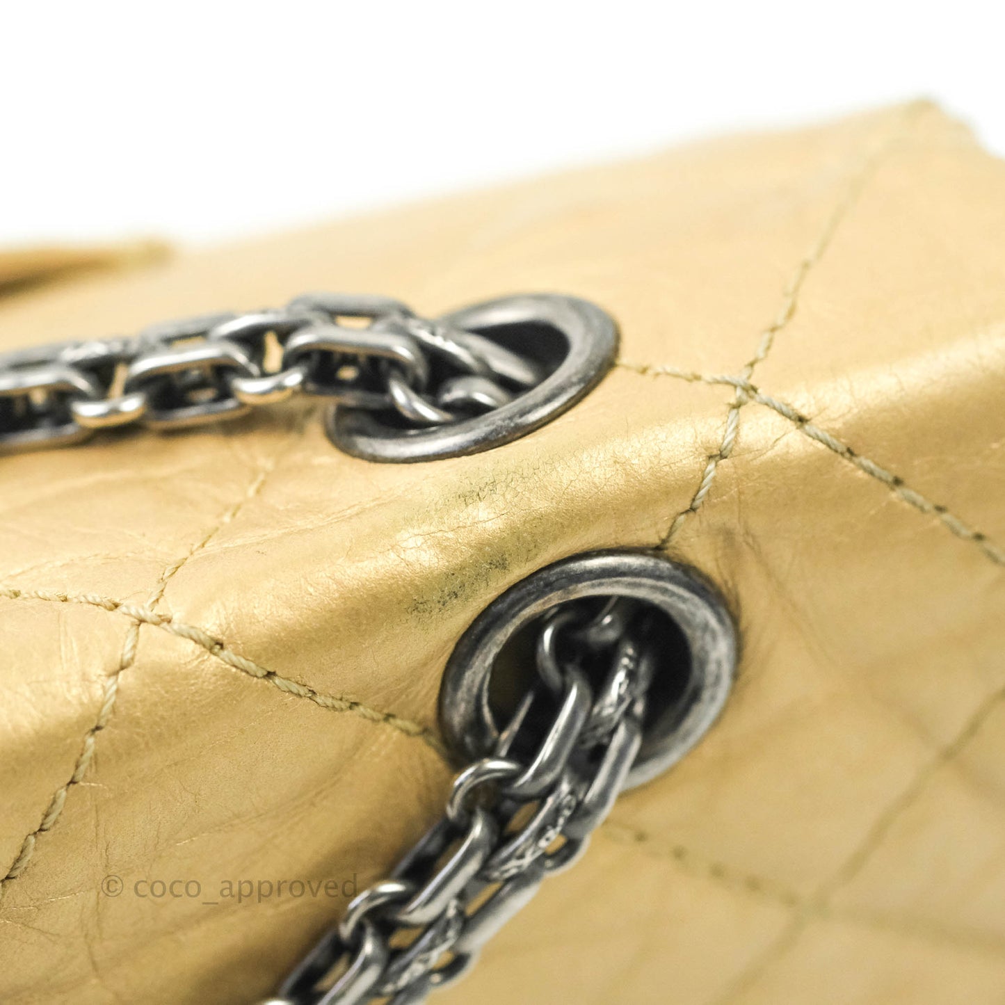 Chanel Reissue 227 Quilted Gold Aged Calfskin Ruthenium Hardware