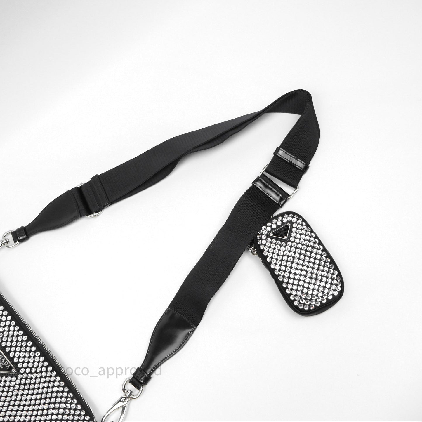 Prada Triangle Crystal Bag Black