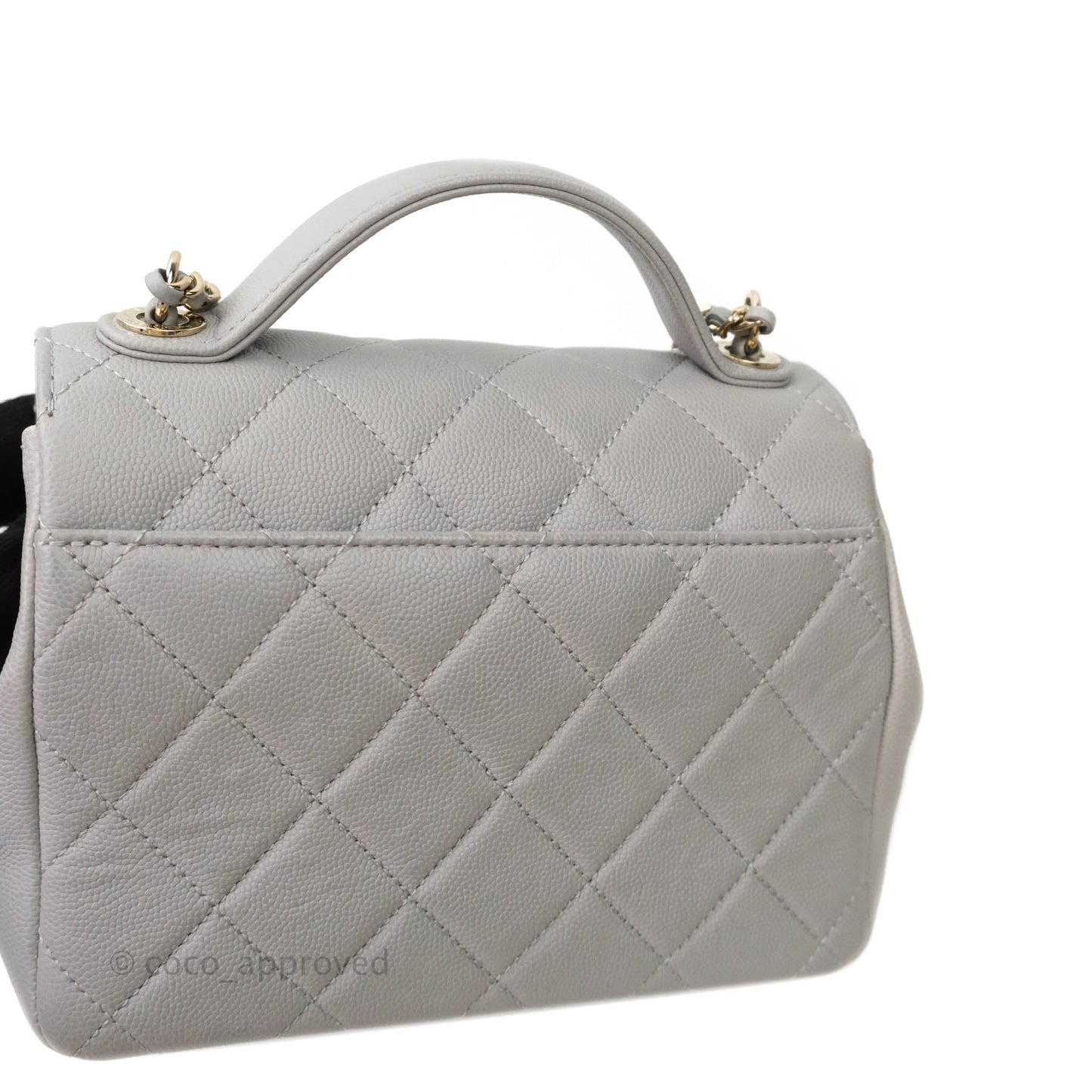 Chanel Quilted Small Business Affinity Flap Grey Caviar Gold Hardware