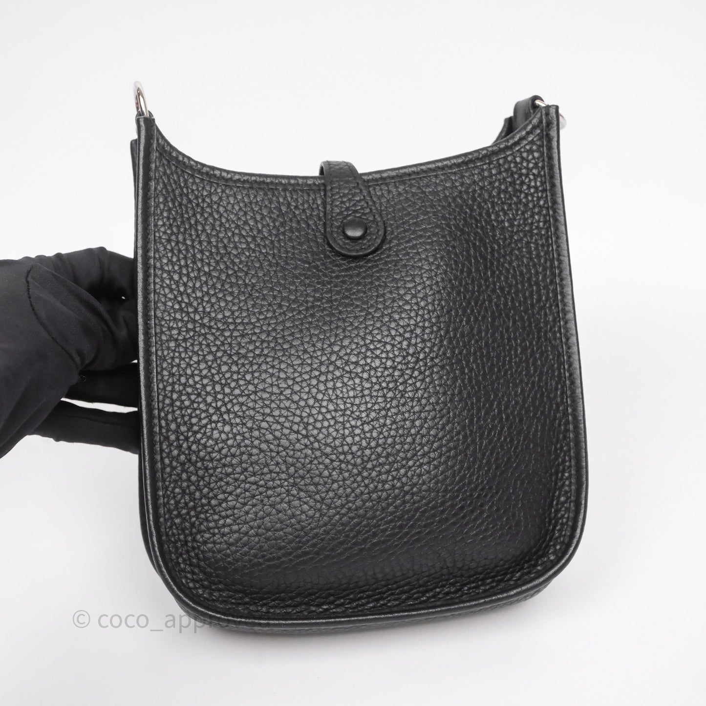 Hermès Mini Evelyne 16 Noir 89 Clemence Palladium Hardware