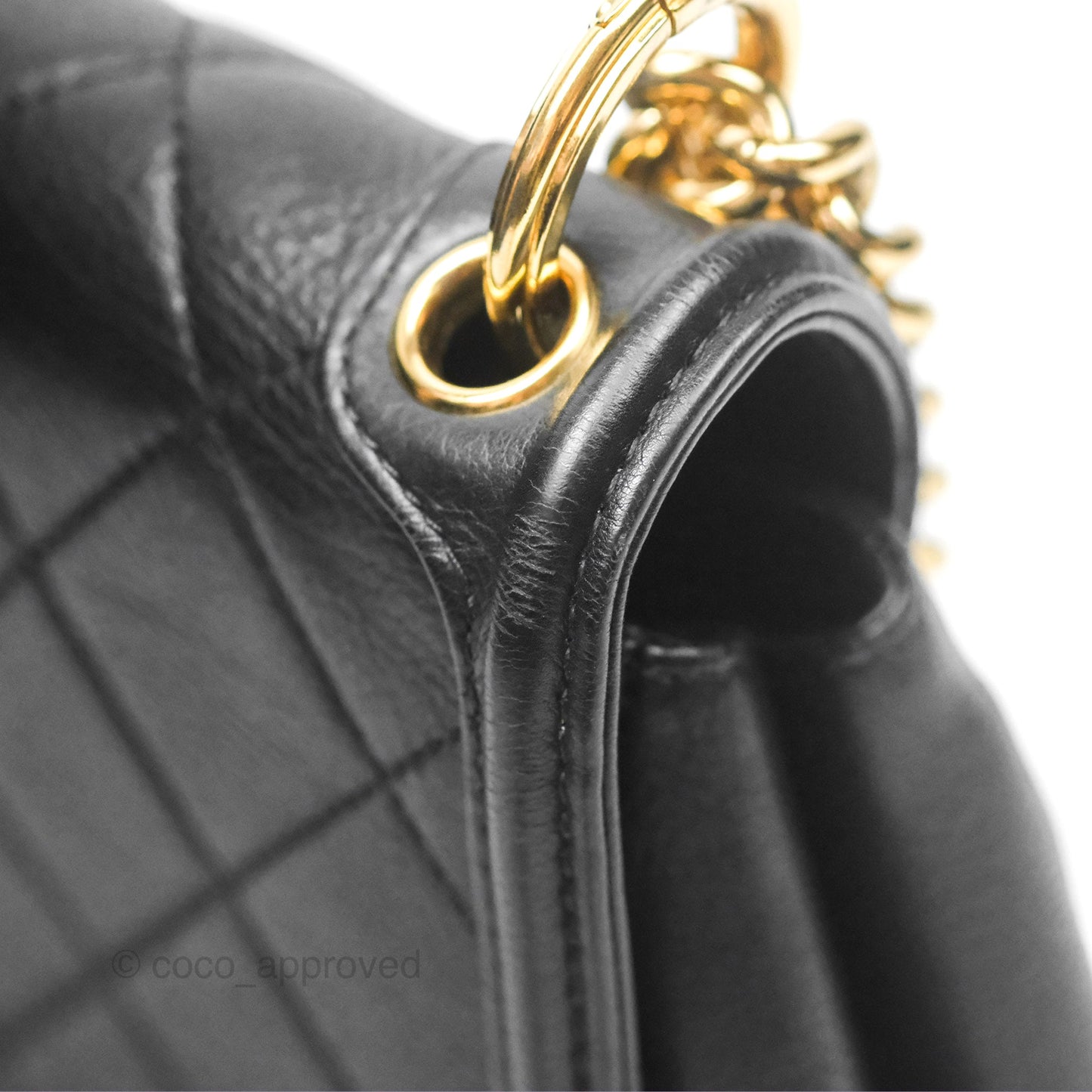 Chanel Small Underline Saddle Flap Bag Black Calfskin Gold Hardware