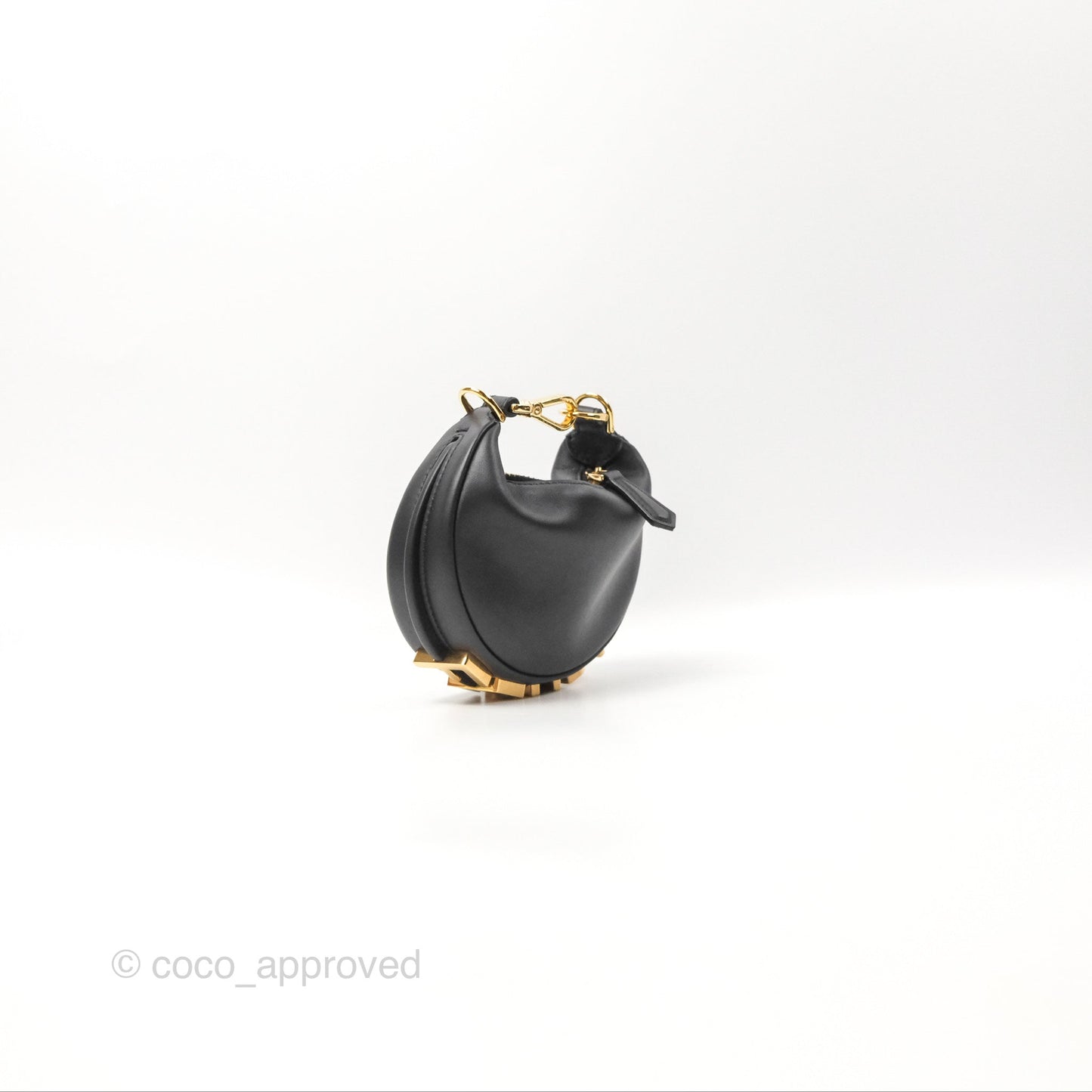 Fendi Nano Fendigraphy Hobo Bag Black Gold Hardware