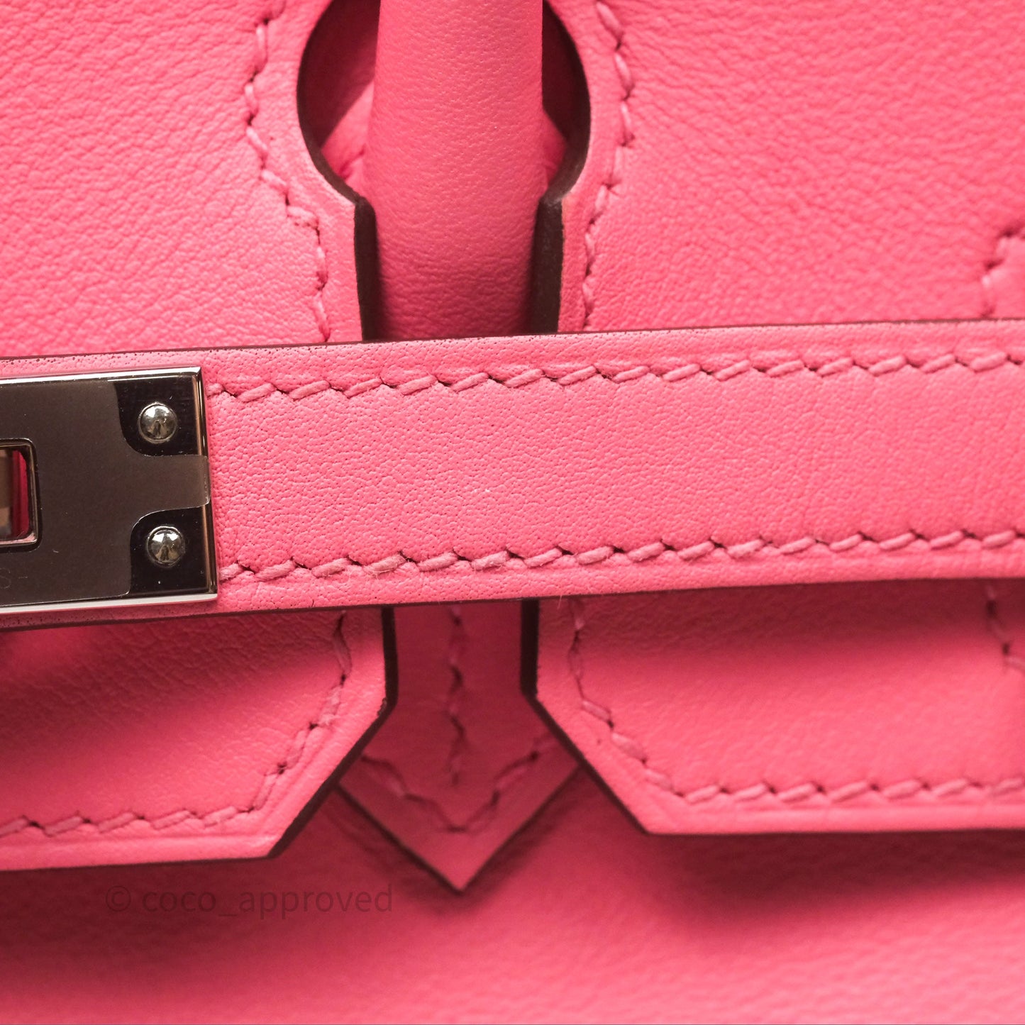 Hermès Birkin 25 Retourne Rose Azalee 8W Swift Palladium Hardware