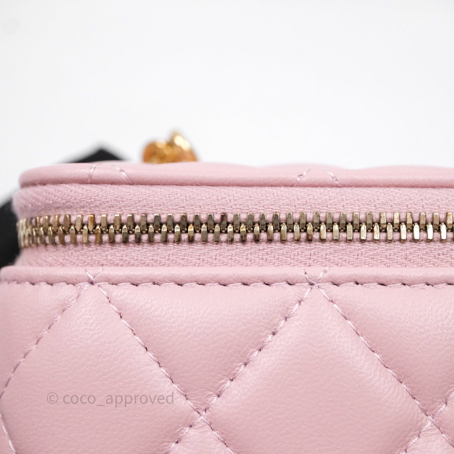 Chanel Vanity with Multicolor Resin Chain Pink Lambskin Aged Gold Hardware
