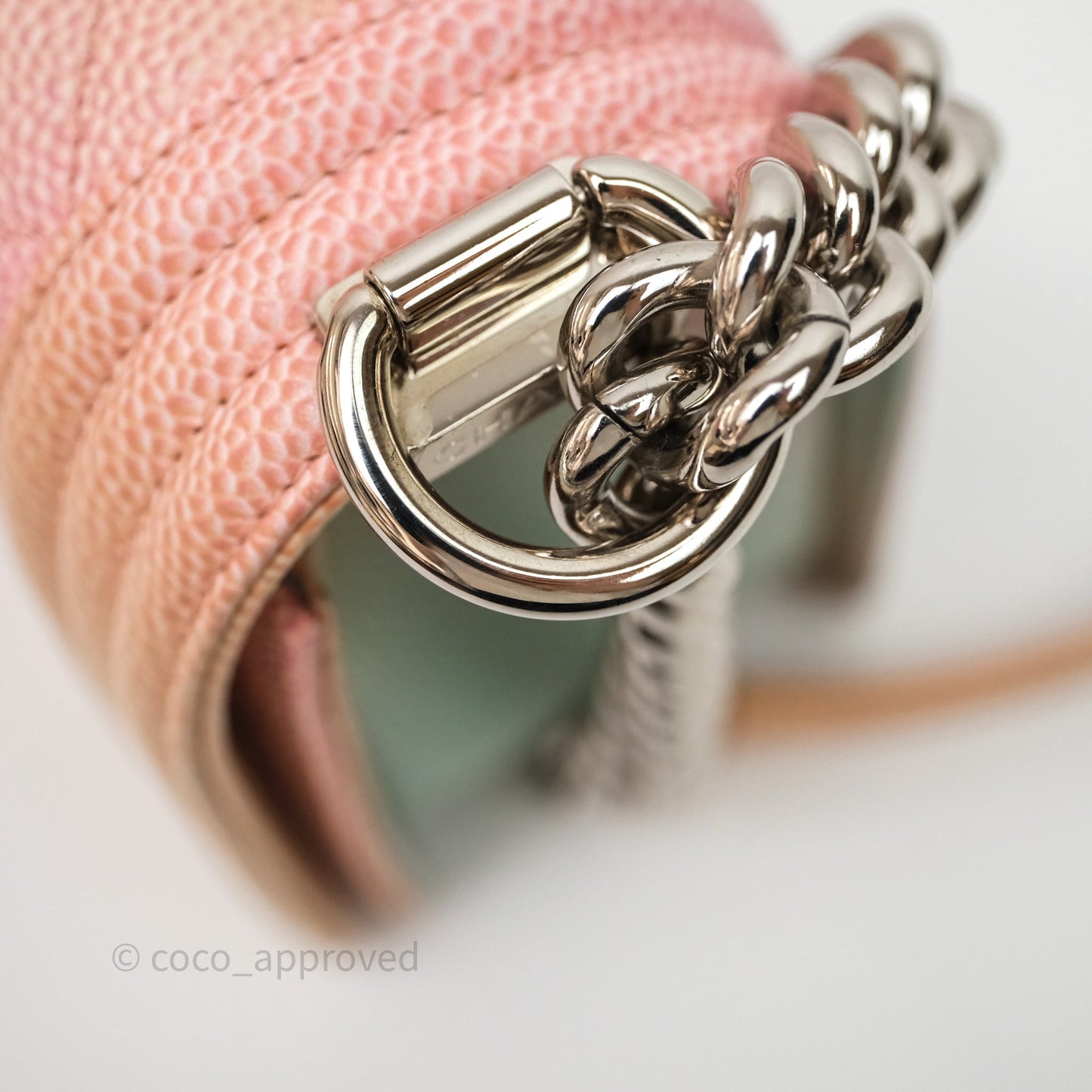 Chanel Medium Boy Quilted Rainbow Caviar Silver Hardware