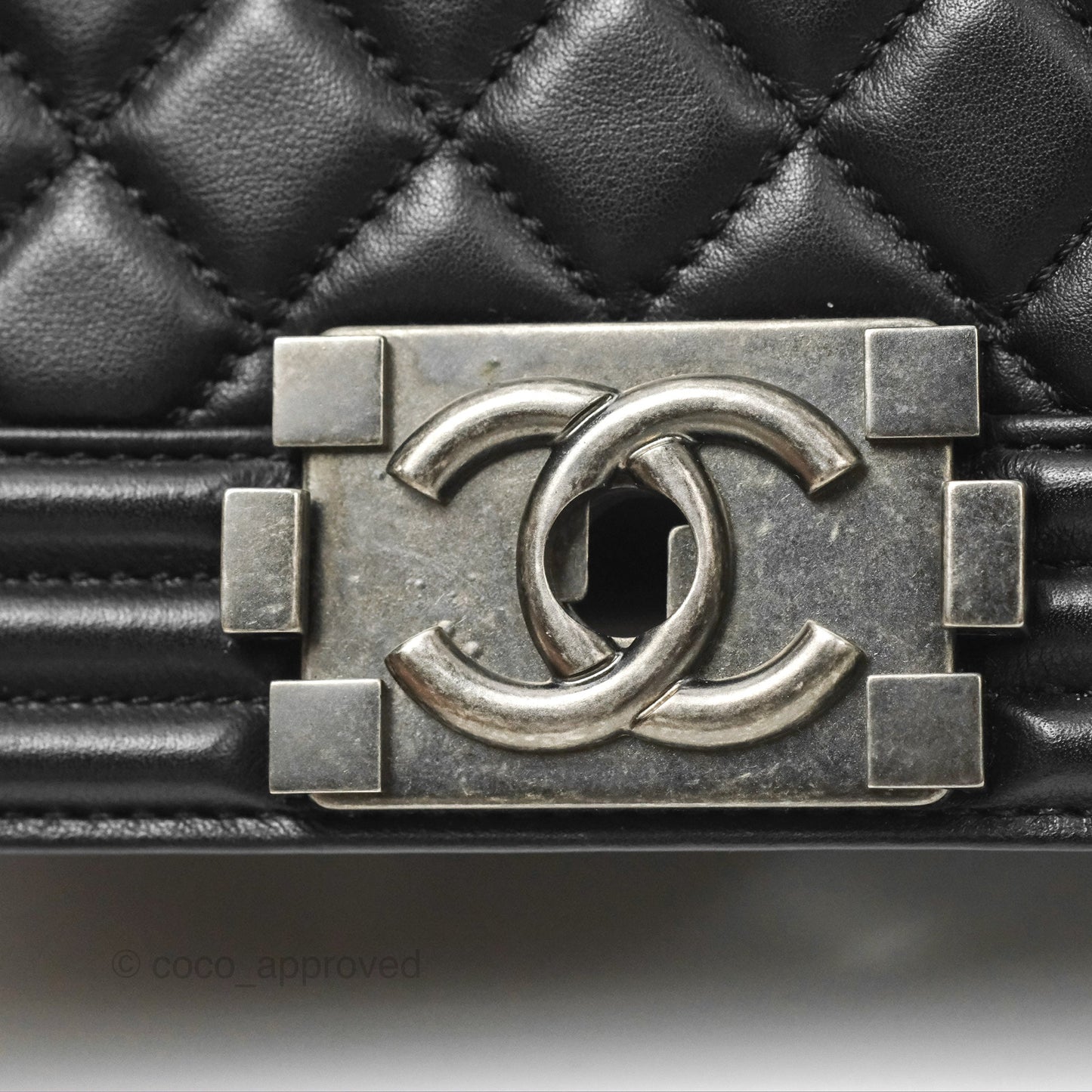 Chanel Small Boy Quilted Black Calfskin Ruthenium Hardware