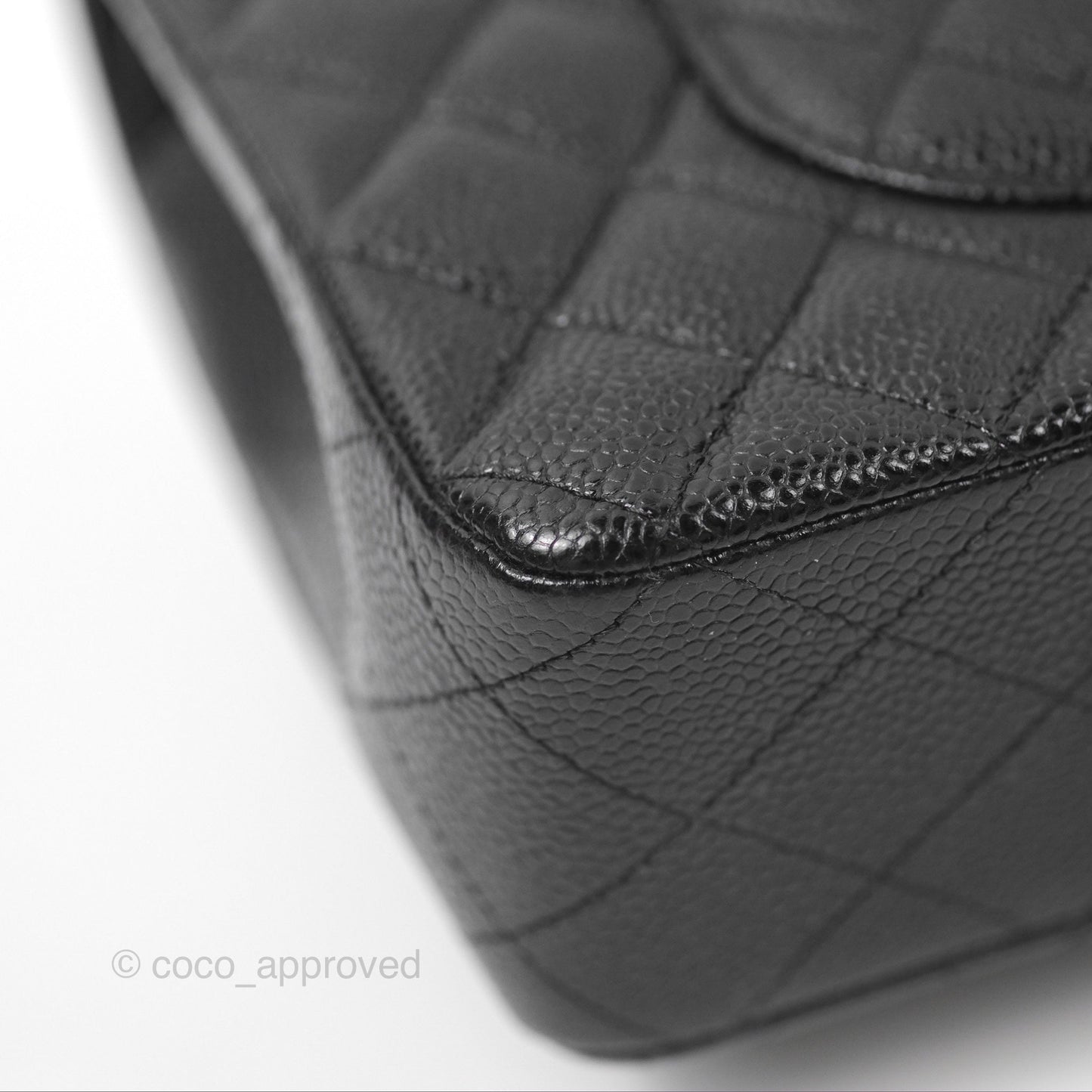 Chanel Classic M/L Medium Flap Quilted Black Caviar Silver Hardware
