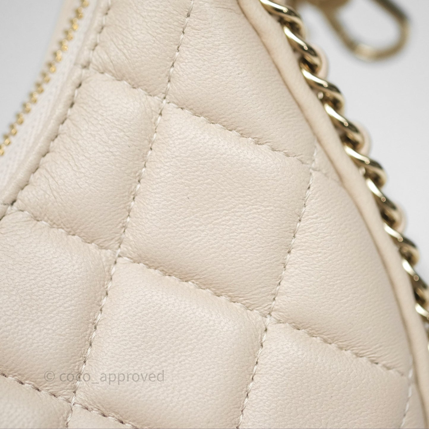 Chanel Small Hobo Bag Light Beige Lambskin Gold Hardware 23P
