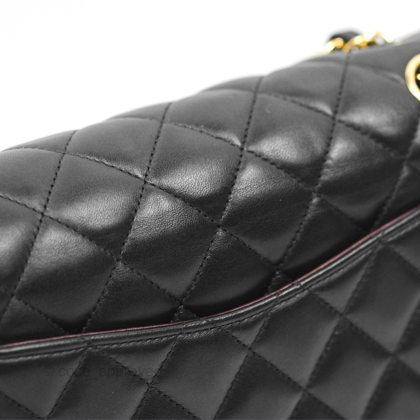 Chanel Classic M/L Medium Flap Quilted Black Lambskin Gold Hardware