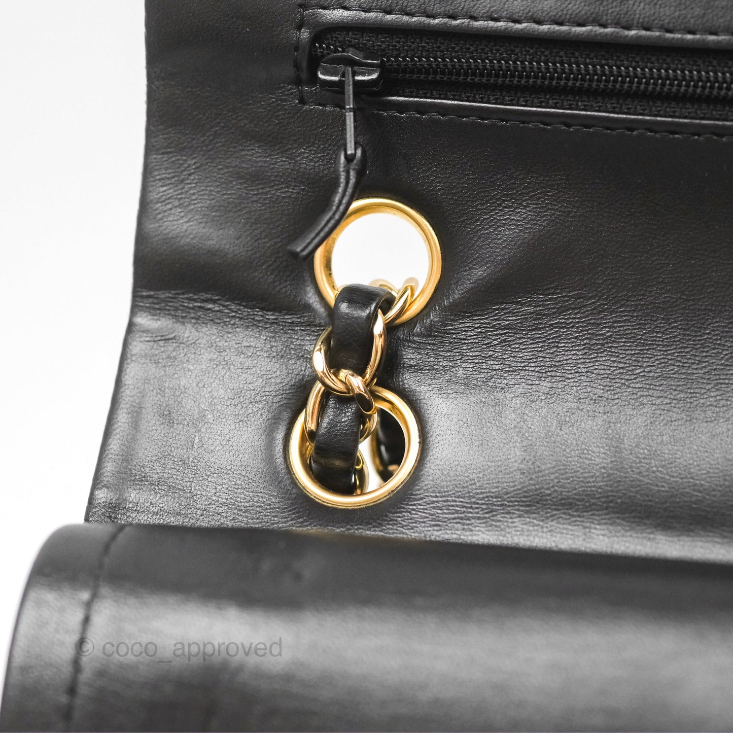Chanel Classic M/L Medium Flap Quilted Black Lambskin 24K Gold Hardware