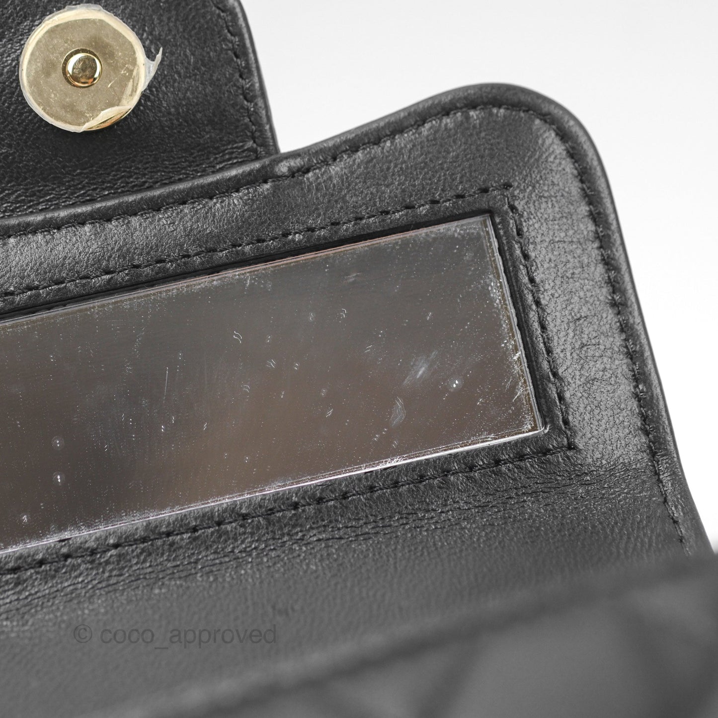 Chanel Mini Handle Clutch With Chain Black Lambskin Gold Hardware